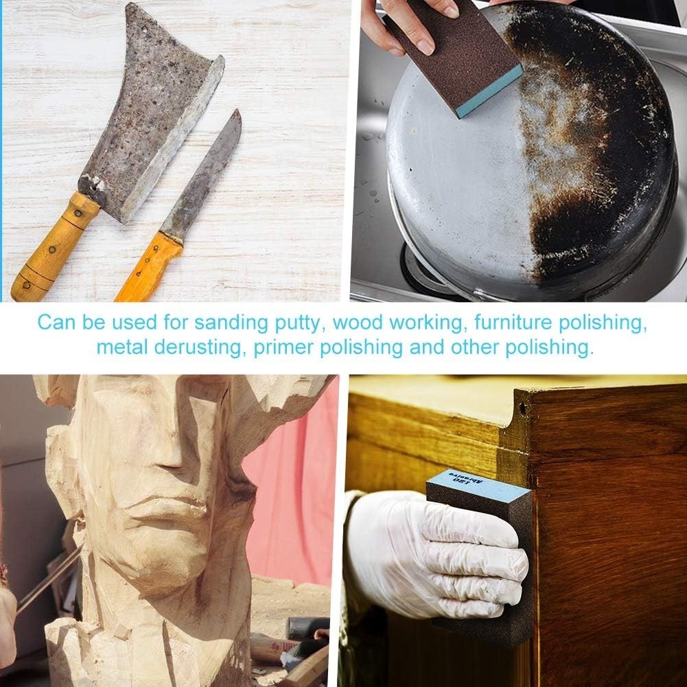 6-Piece Wet & Dry Sanding Block Kit – Assorted Grits for Wood, Metal & Furniture
