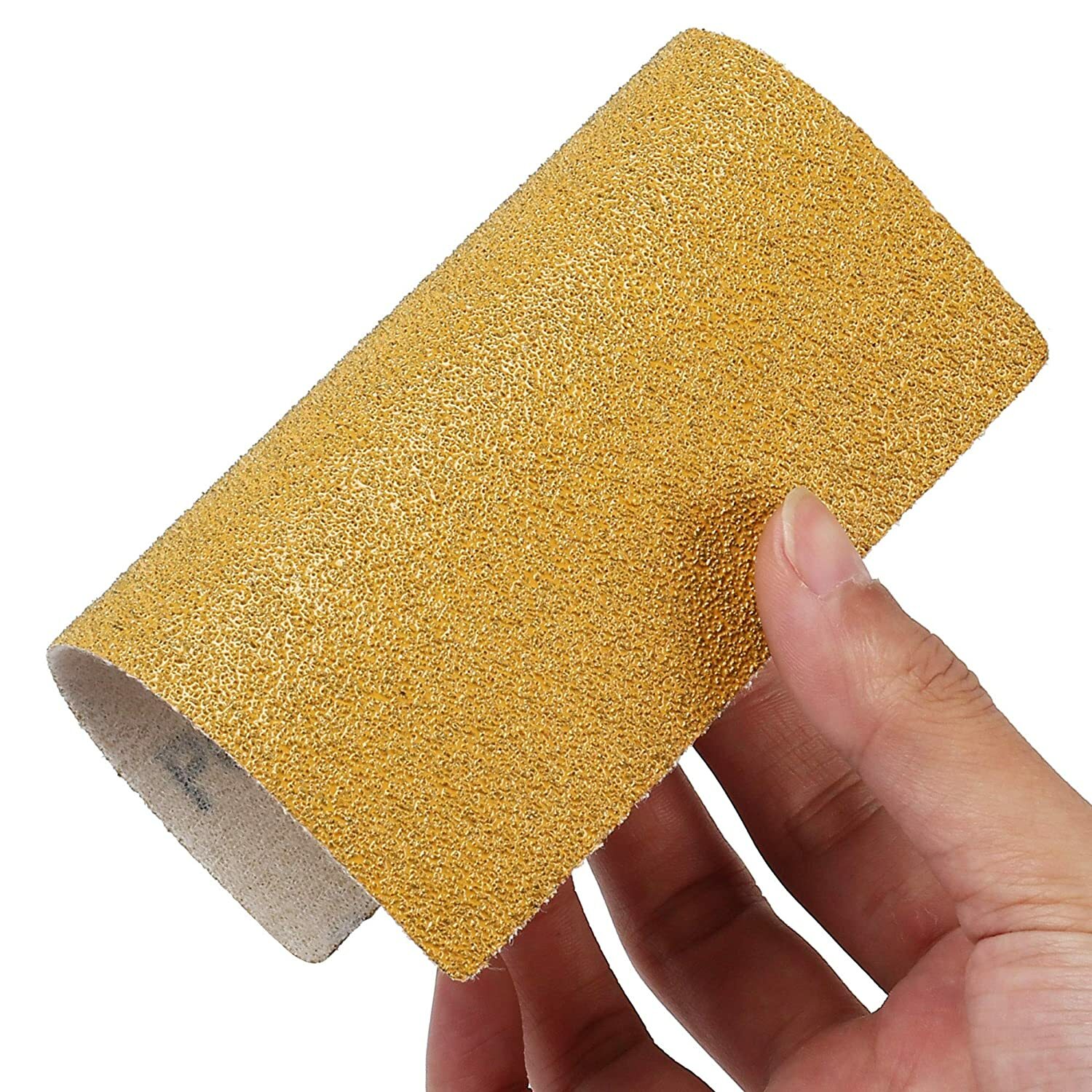 200PCS 5.5″x.5″ Gold Sanding Sheet 4-1/2 x 5-1/2 in Aluminum Oxide 80-1000 Grit