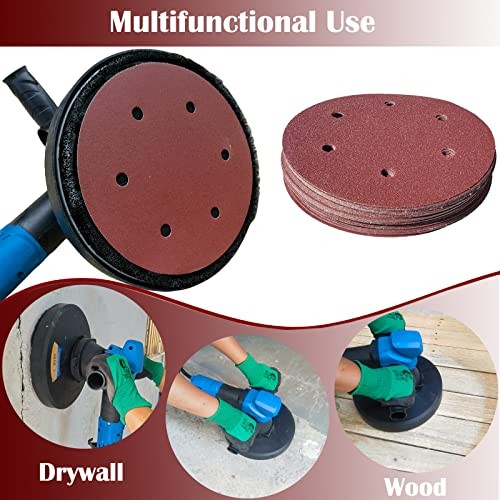 30 PCS 9 Inch 6 Hole Drywall Sanding Discs Set- 80 100 120 180 240 400 Grits,