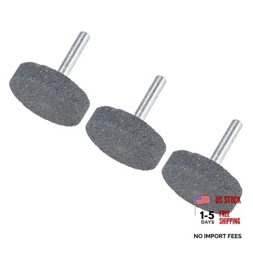 -Pack Abrasive Mounted Stone Grinding Bits, 1/4 in(6mm) Shank Aluminum 40mm 3