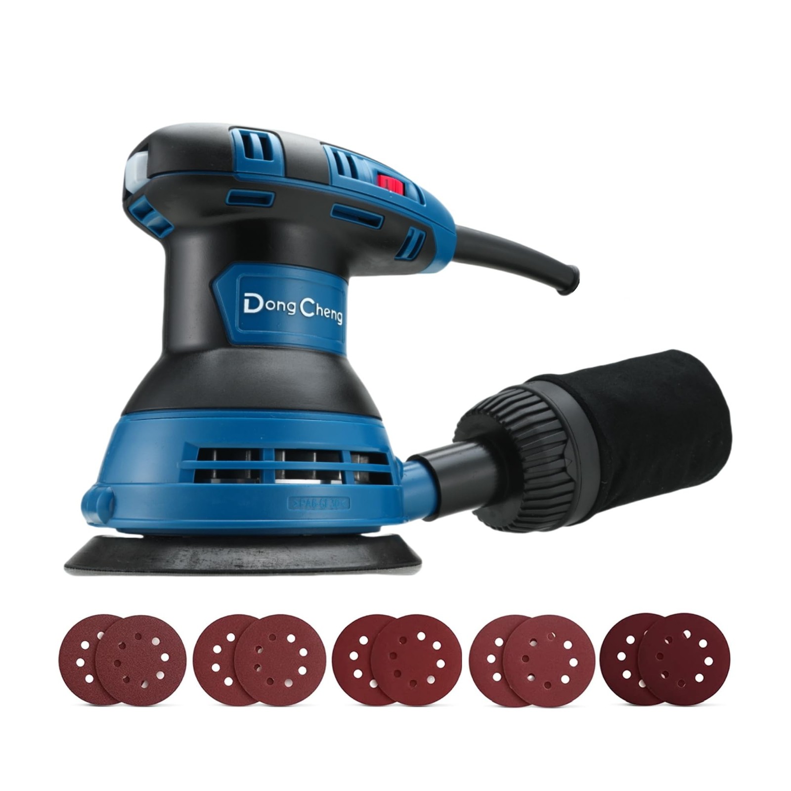 Dong Cheng 5-Inch Random Orbital Sander 3 Amp 12000OPM, 6 Variable Speeds, wi…