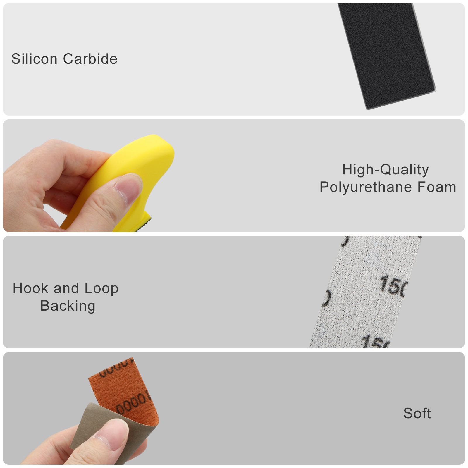 130PCS 60-10000 Grit Wet Dry Sandpaper Set Microfine w/ Mini Hand Sanding Block