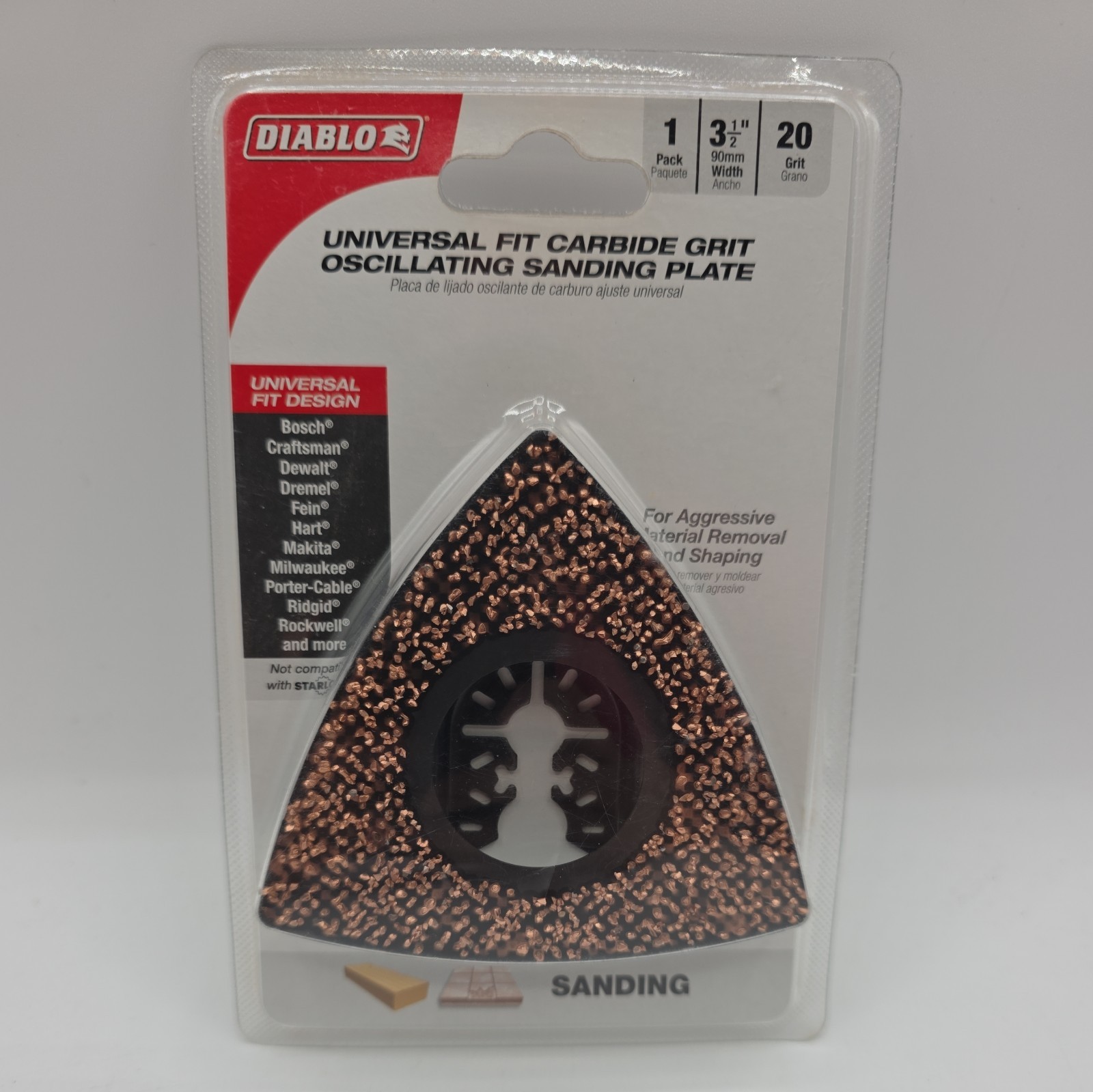 1 Diablo 3-1/2 in. 20-Grit Universal Fit Carbide Grit Oscillating Sanding Plates