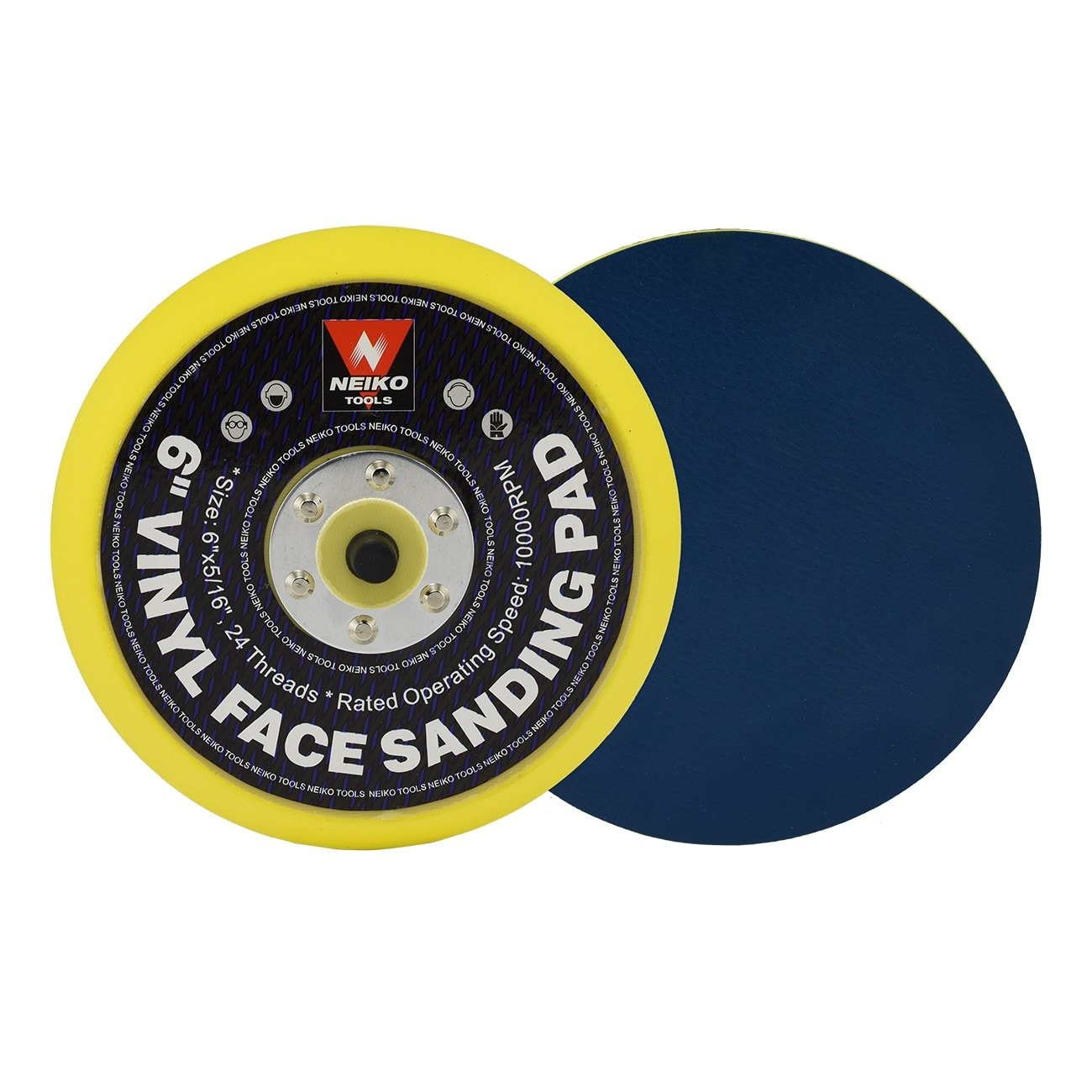 6in Sanding Pad Vinyl PSA Backing 5/16in Arbor 24 Thread for Orbital DA Sander