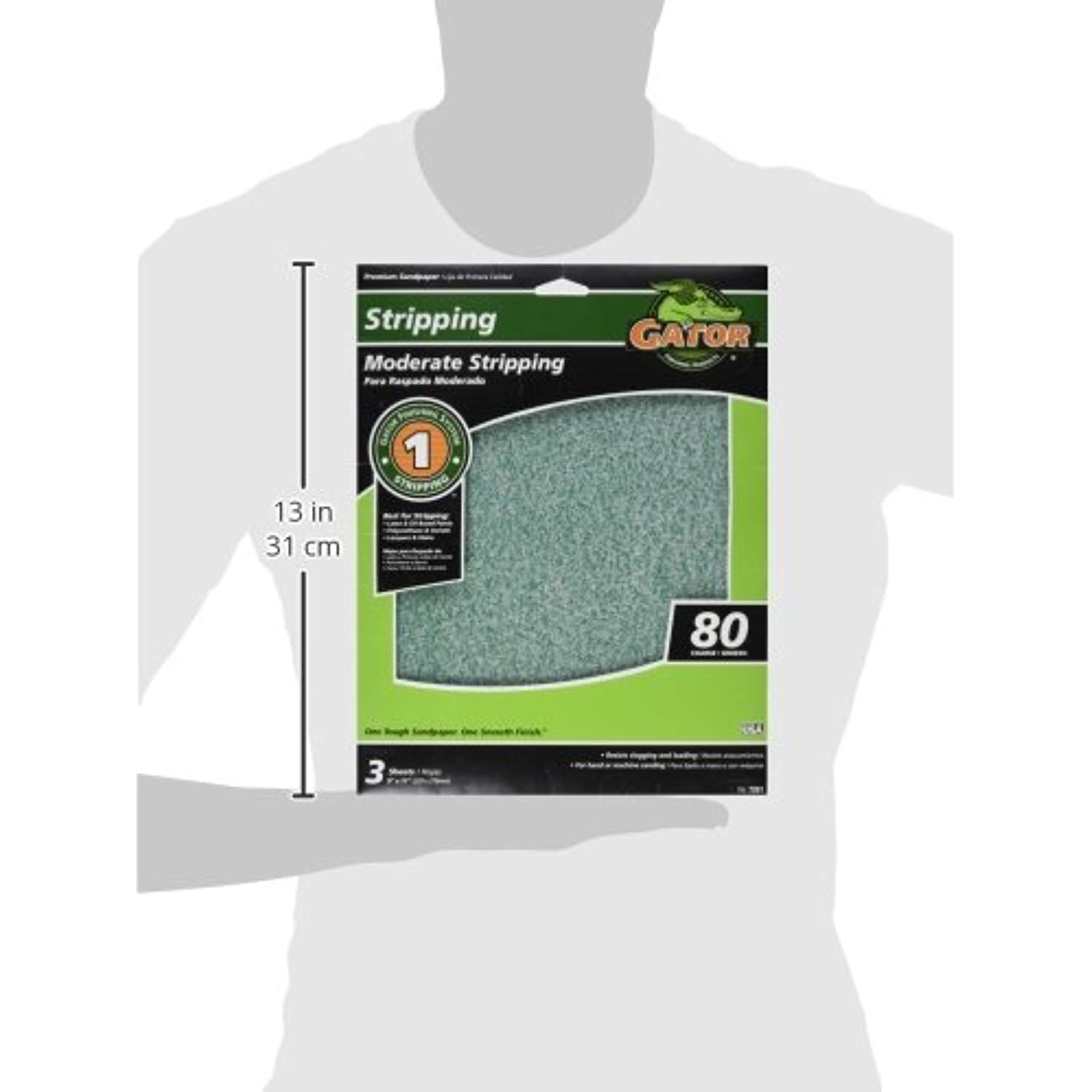 ALI INDUSTRIES 7261 80 25 CT Grit Sand Sheet, 9-Inch x 11-Inch, 3-Pack