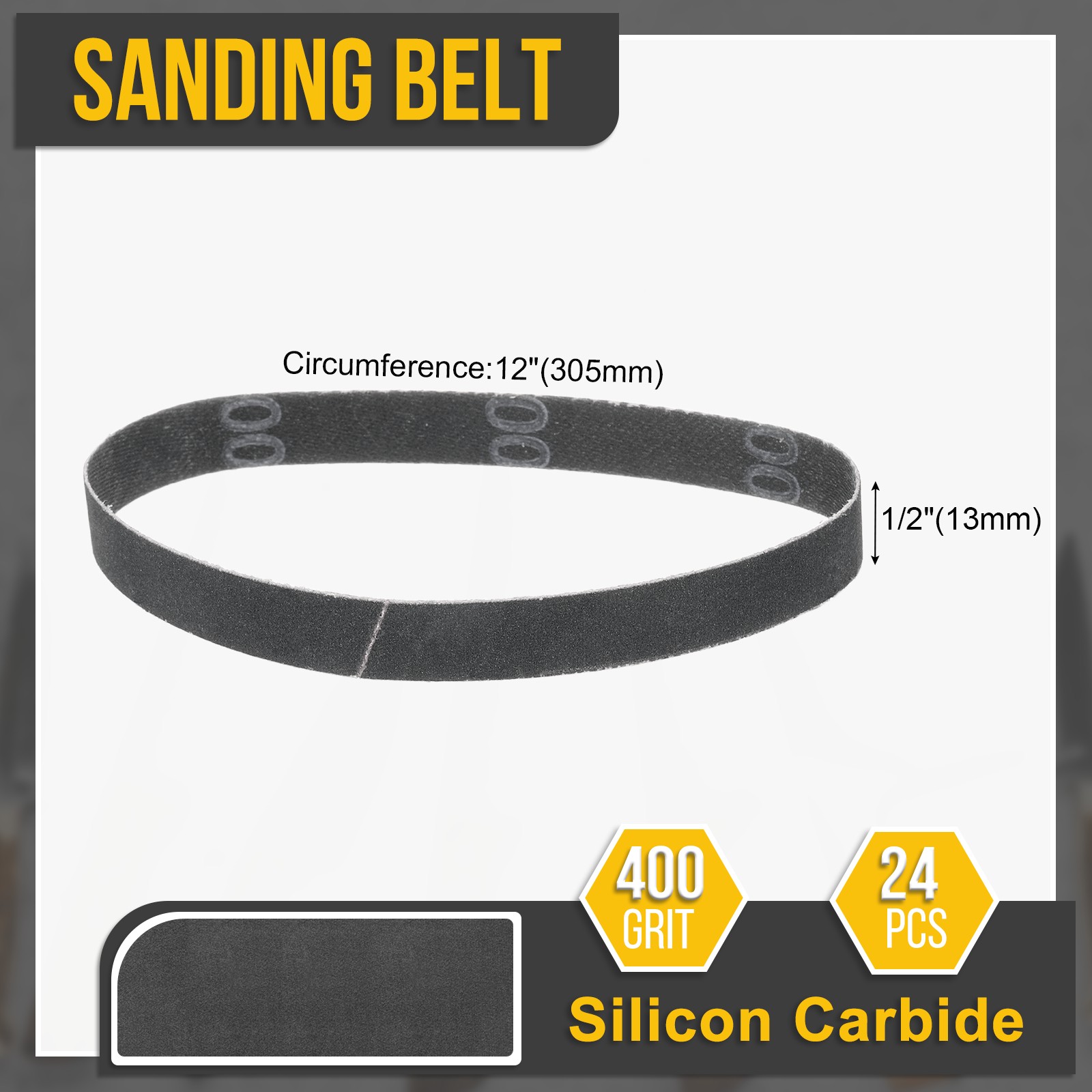 1/2″ x 12″ Sanding Belt,24Pack 400 Grit Silicon Carbide Knife Sharpener Belt