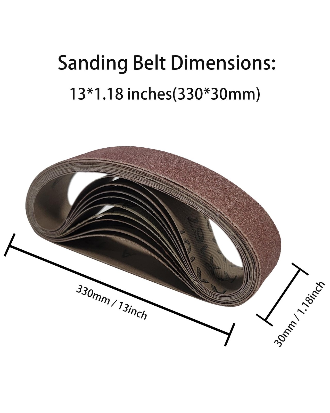 Aluminum Oxide Sanding Belts for Mini Belt Sander 13 x 1.18 inches 7 Speeds