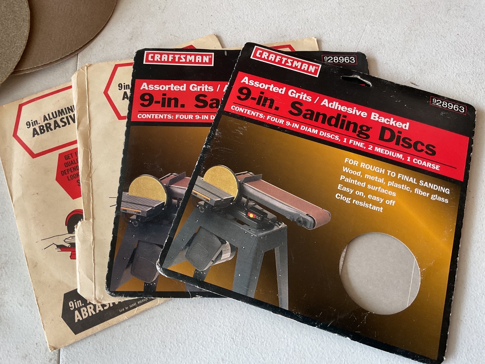Vintage Sears Craftsman 9” Sanding Wheel Discs: