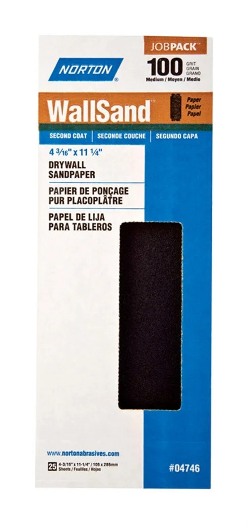 Norton WallSand 11-1/4 in X 4-3/16 in 100 Grit Silicone 25 pk 07660704746