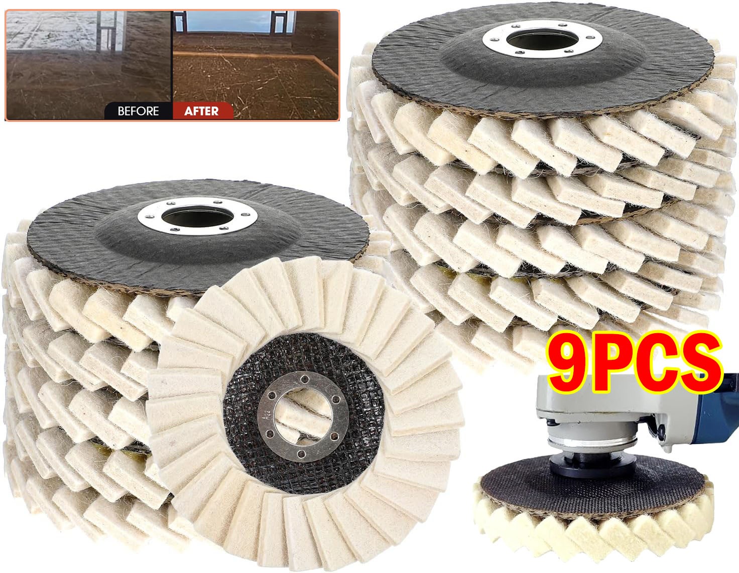 5″ Wool Felt Flap Disc Metal Working Polishing Buffing Wheel for Grinder