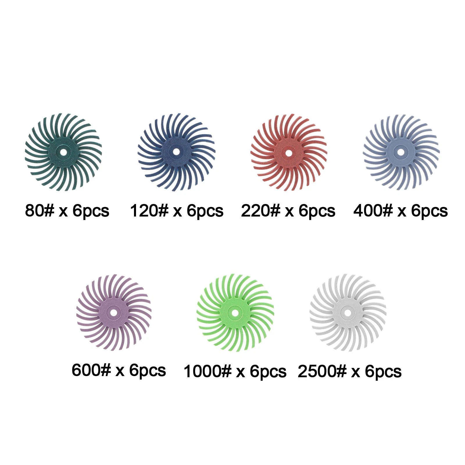 8PCS 80-2500# Diamond Radial Bristle Disc for Brand New Dremel Tool Accessories
