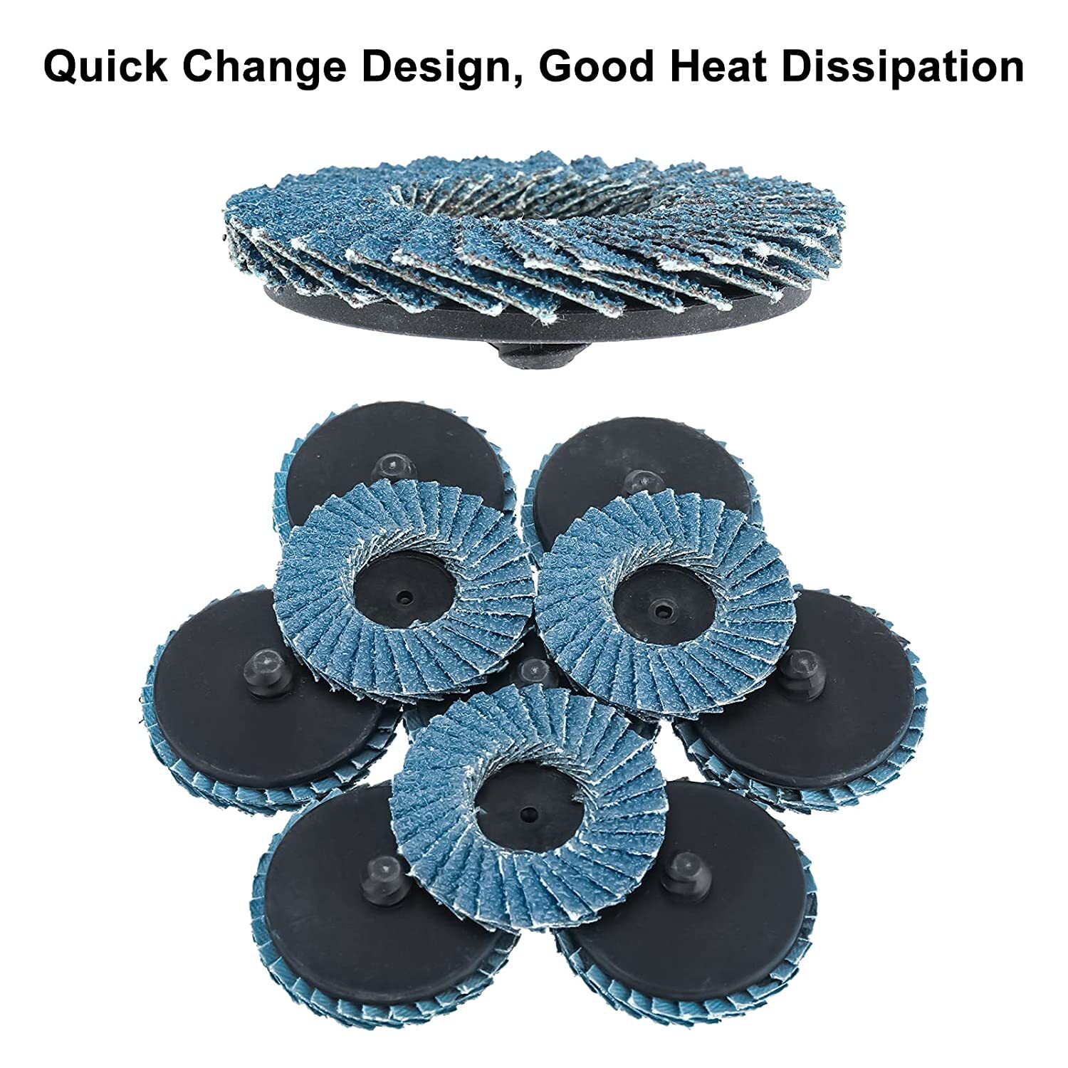 11PCS 2in R Type Flap Disc Quick Change Sanding Discs with 1/4″ Shank Pad Holder