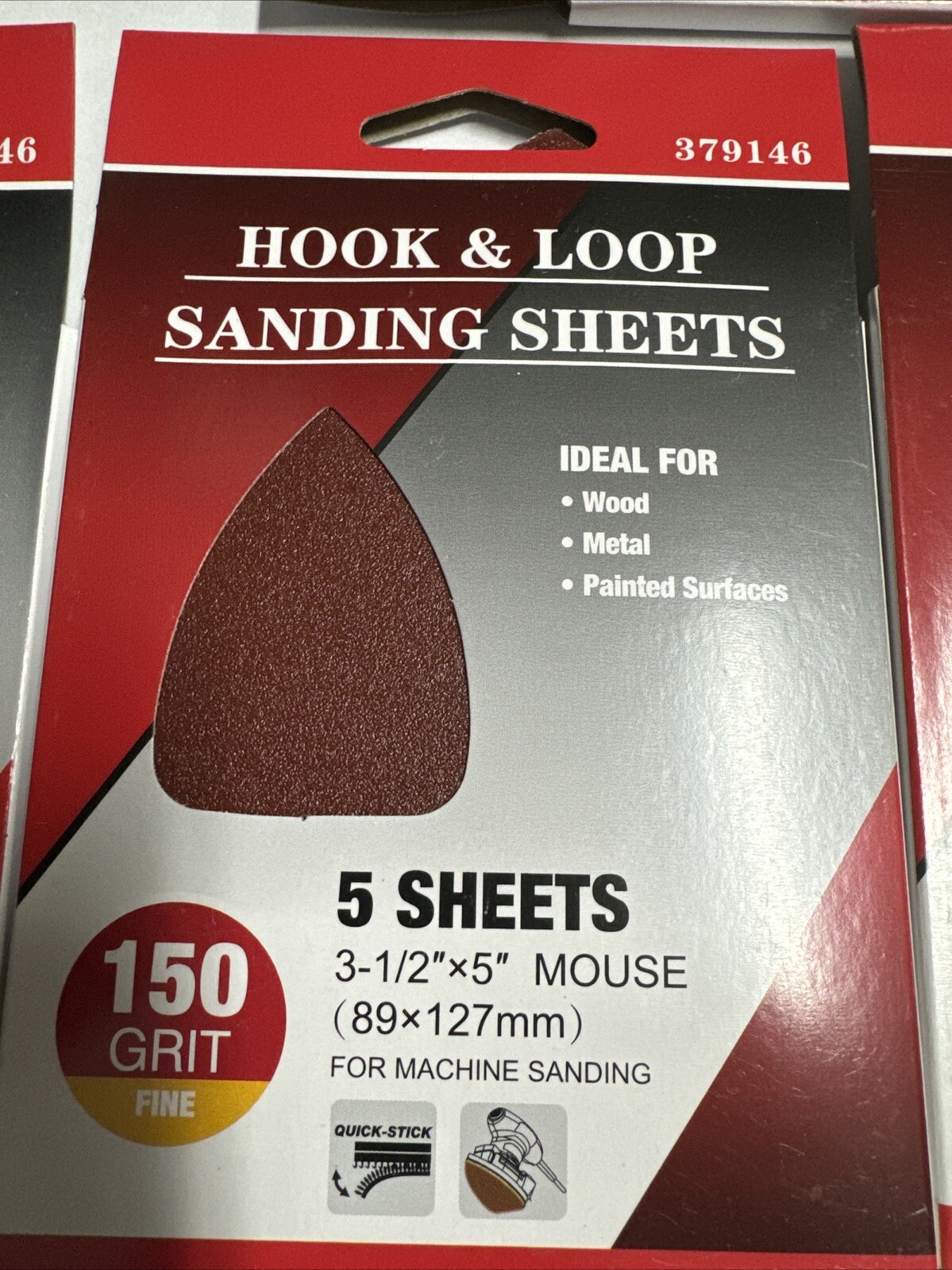 25 SHEETS 3.5″ X 5″ MOUSE HOOK & LOOP SANDING SHEETS 150 GRIT
