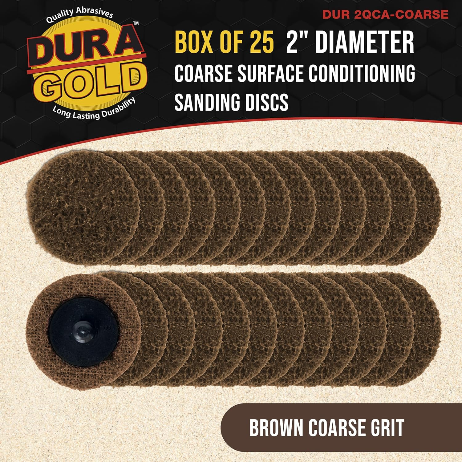 2″ Brown Coarse Surface Conditioning Discs (25 Pack) for Rust & Paint Removal