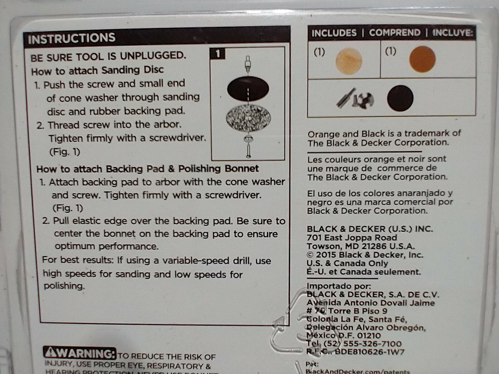 BLACK & DECKER 5″/127MM DRILL SANDING AND POLISHING KIT