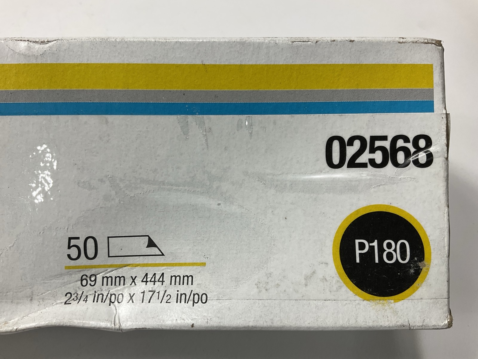 3M 02568 Gold 2.75″ In X 17.5″ In P180 Grit Abrasive Sanding Sheet – 50 Pack Box
