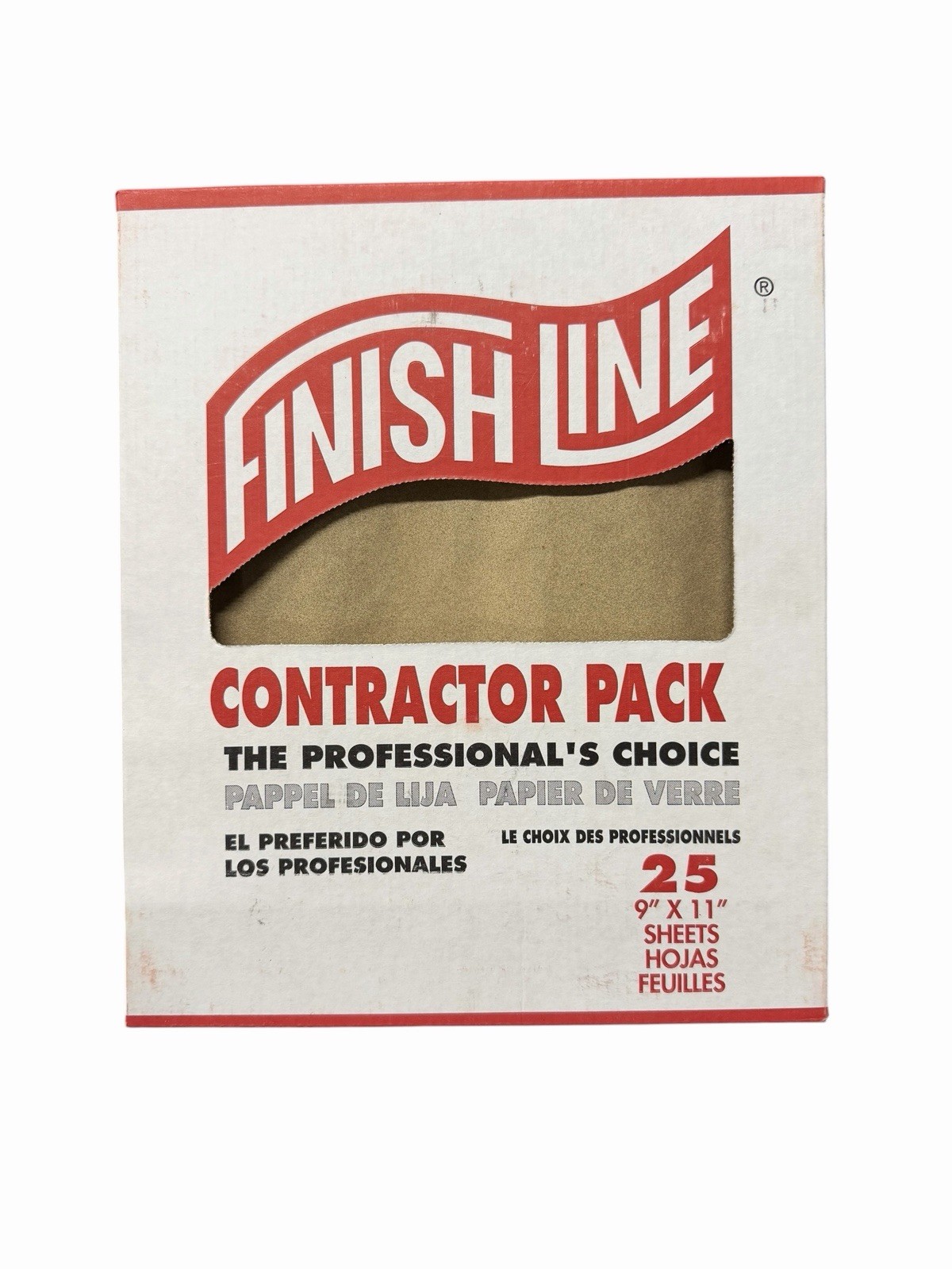 Finish Line 9×11 Aluminum Oxide Sanding Sheets 180 Grit 25pk Contractor Pack