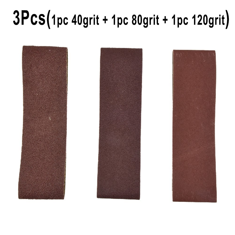 3 Pcs 76*533mm 3*21 Inch Alumina Sand Abrasive Belt 40/80/120 Grit Grinding New