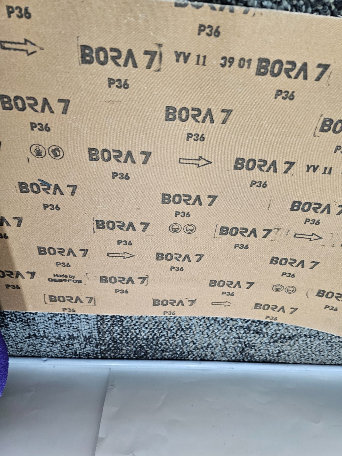 BORA 7 P36 Ceramic Abrasive Sanding Sheet, 12 ft. Long x 13 in Width Grit P36