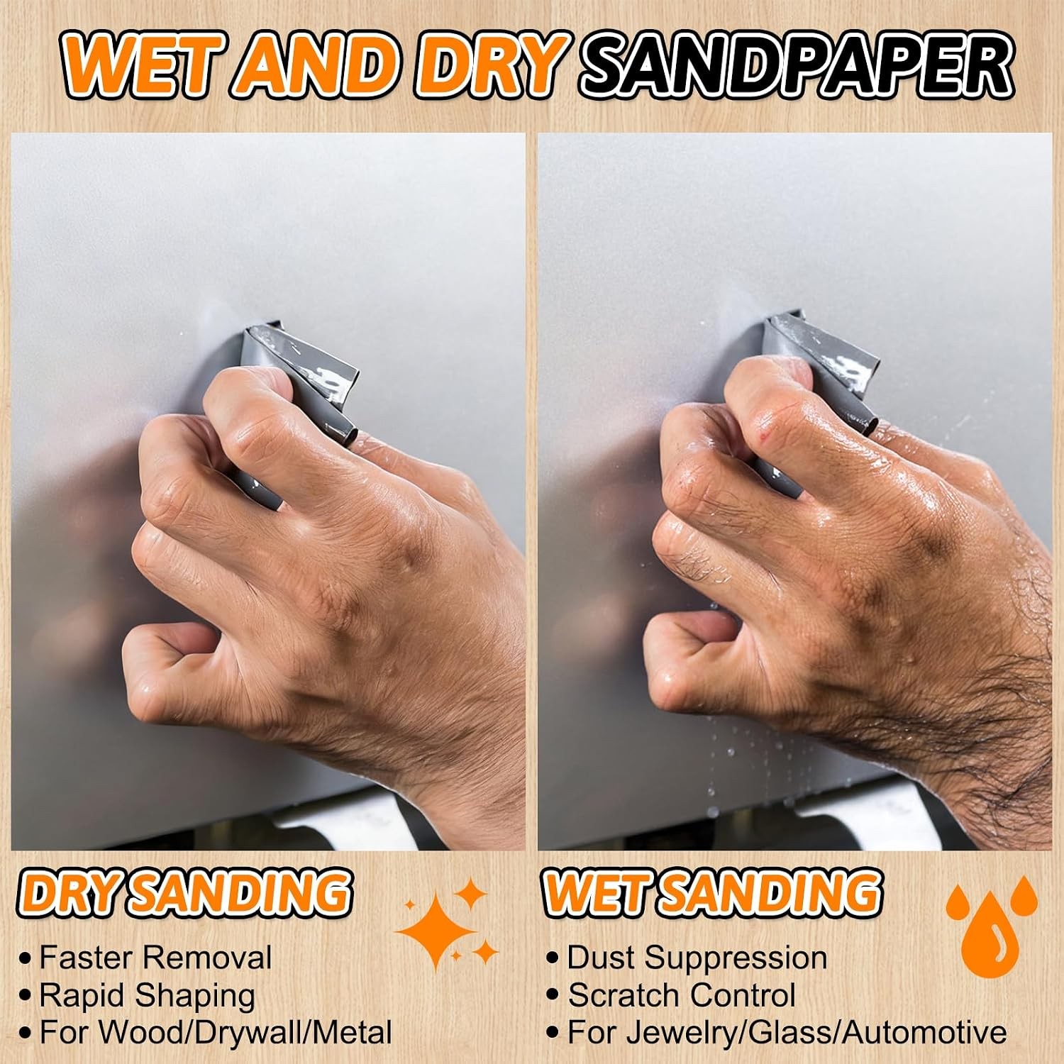 45 Pcs Sandpaper Assortment 80-5000 Grit Wet Dry Sandpaper Sheets, 9 x 3.6 Inch