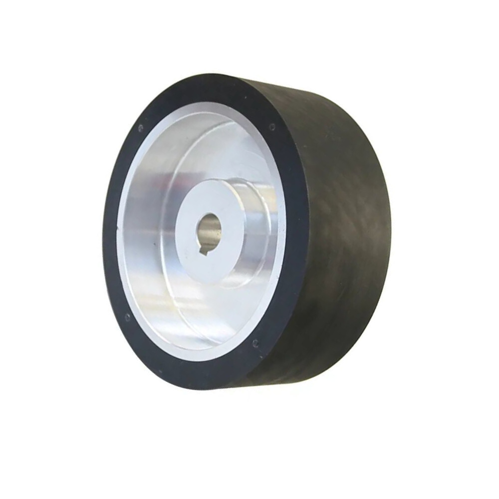 200*75*24mm Solid Rubber Contact Wheel with 8*3mm Keyslot Balanced Belt Grinder