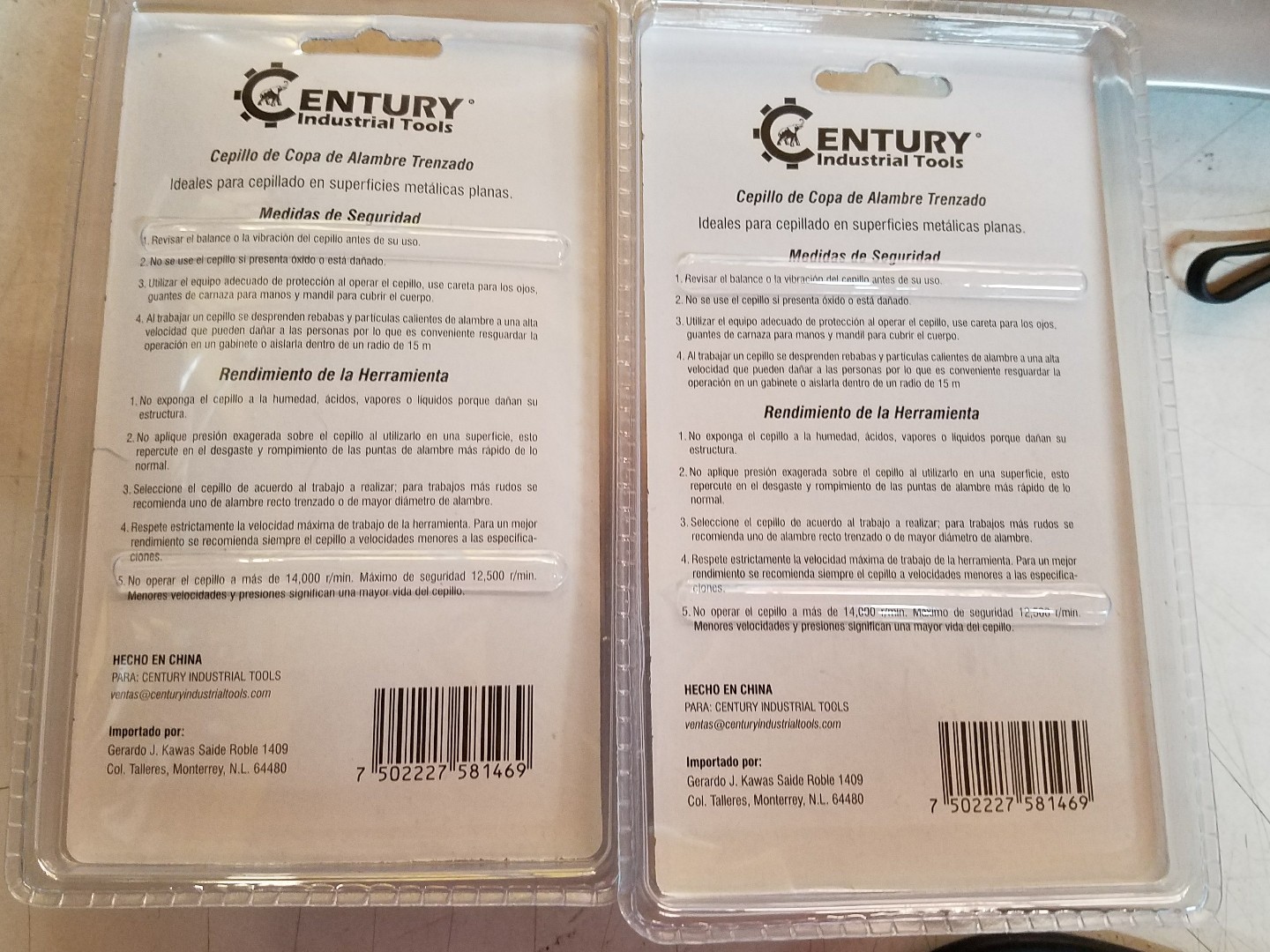 CENTURY CE100620 PACK OF 2 PC KNOTTED WIRE BRUSH 2 7/8″ X 5/8″ -11UNC FOR GRINDE