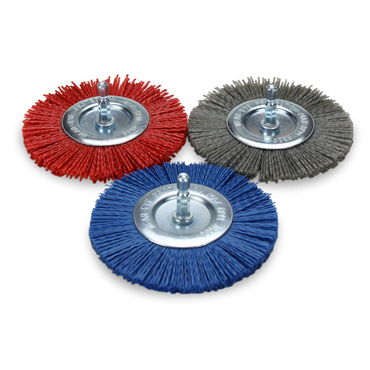 BHA 4″ Nylon Wire Wheel with 1/4″ Hex Shank for Drill or Die Grinder