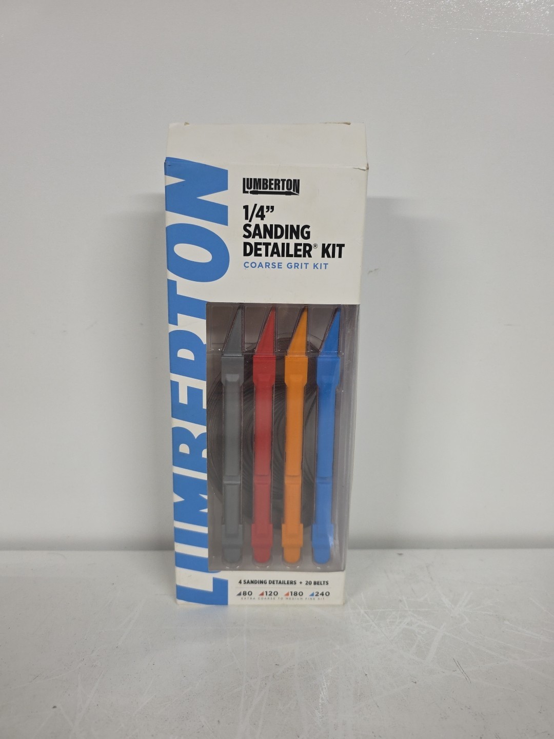 Lumberton 1/4″ Sanding Detailer Kit (Coarse Grit Kit) 4 Sanders With 20 Belts