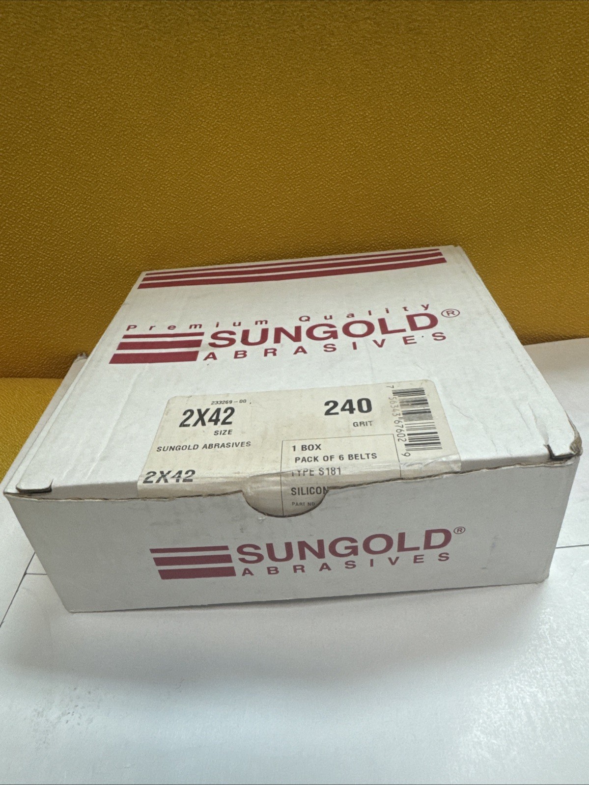Sungold Abrasives Grit Black Silicon Carbide Sanding Belts Pack of 6, 2″ by 42″