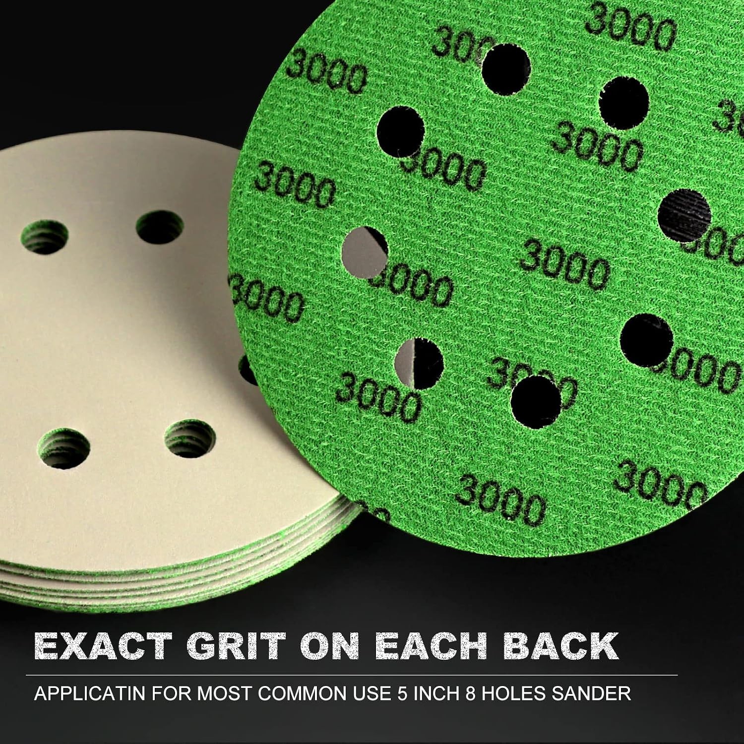 120pcs 5 Inch Sanding Discs Hook & Loop 8 Holes Wet Dry 320 400 600 800 1000 …
