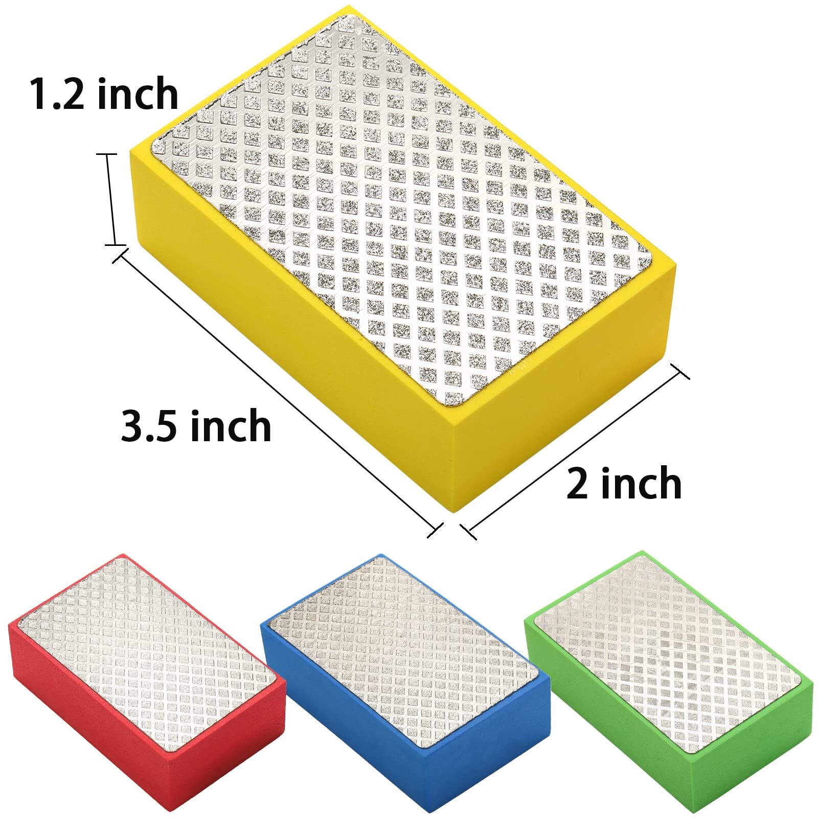 TOPZEA 4 Pack Diamond Hand Polishing Pads Hand Sanding Blocks Sandpaper Spong…
