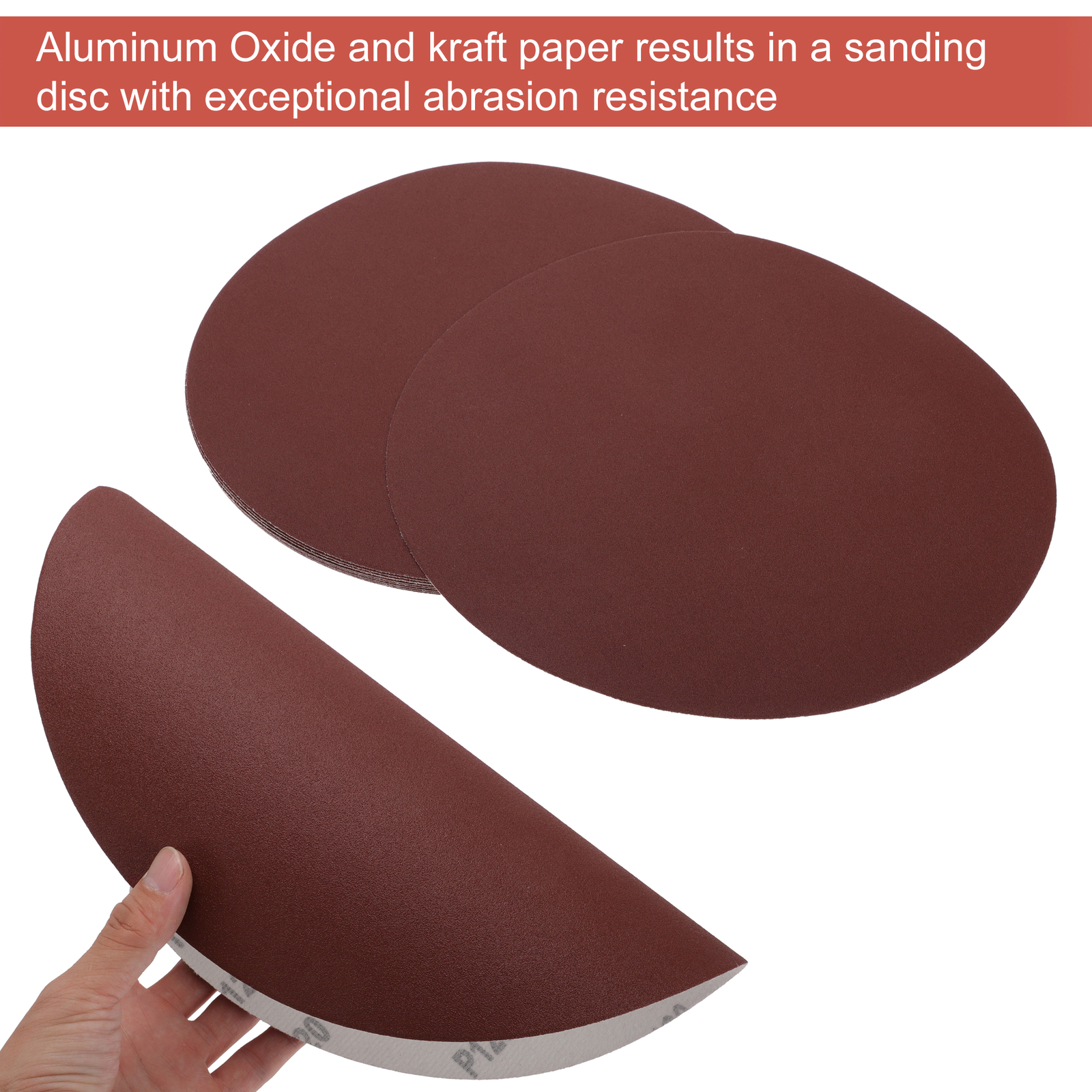 Universal 12 Inch Sanding Discs Round Hook and Loop Sandpaper Red Pack of 10