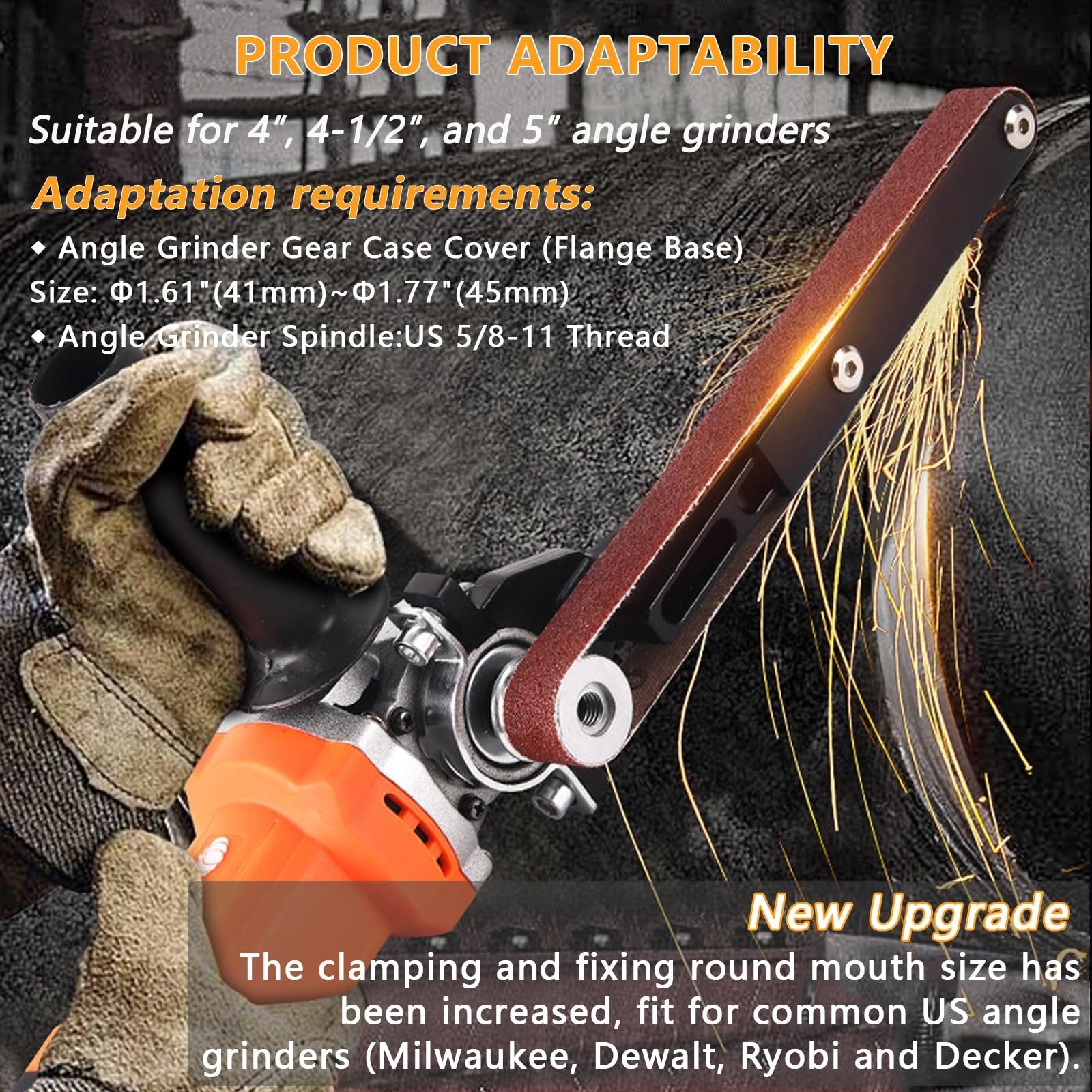 Belt Sander Attachments for Angle Grinder,Detailing Bandfile Sander Adapter with