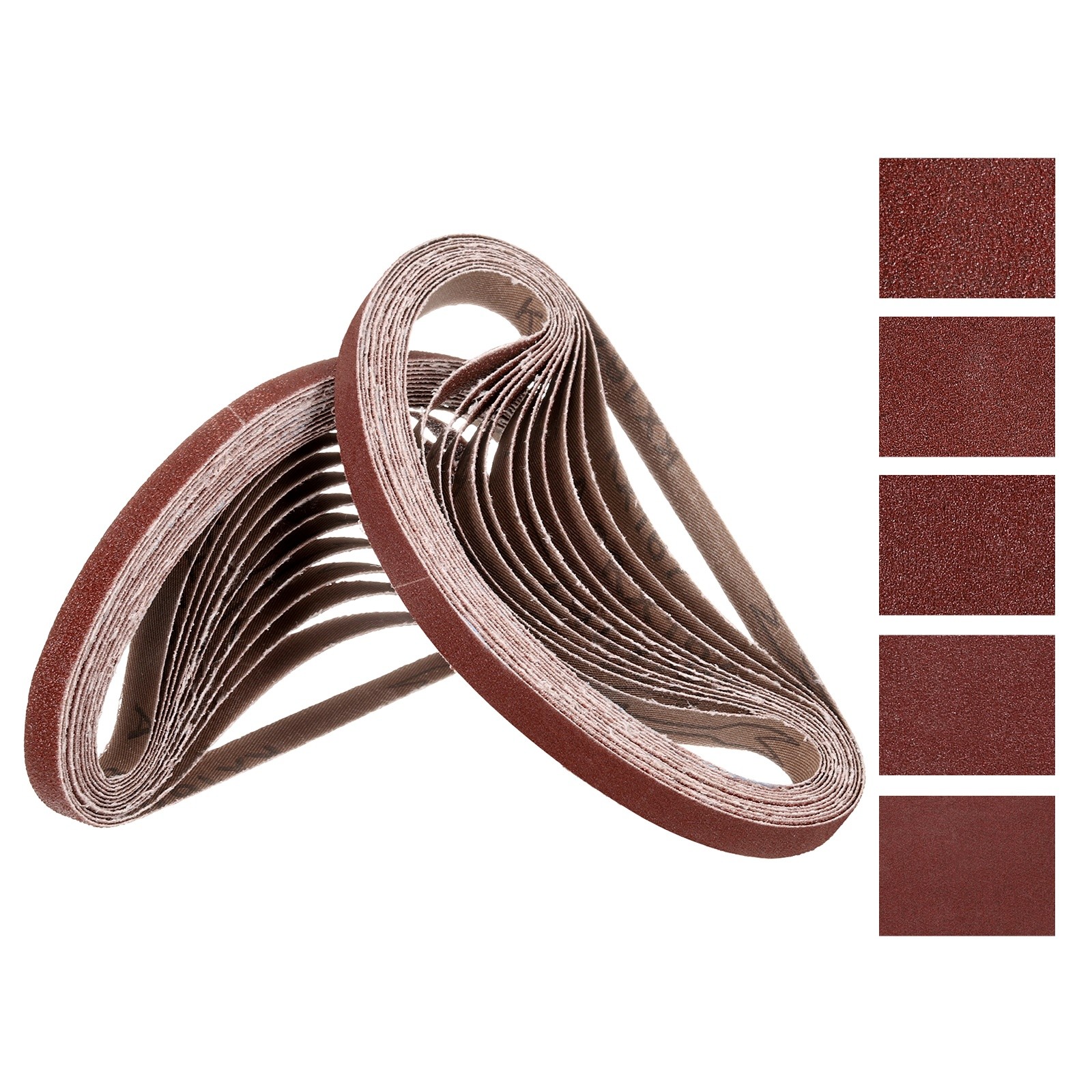 30 Pcs Sanding Belts 1/2 x 18 Inch 80/120/150/240/400 Grit Aluminum Oxide