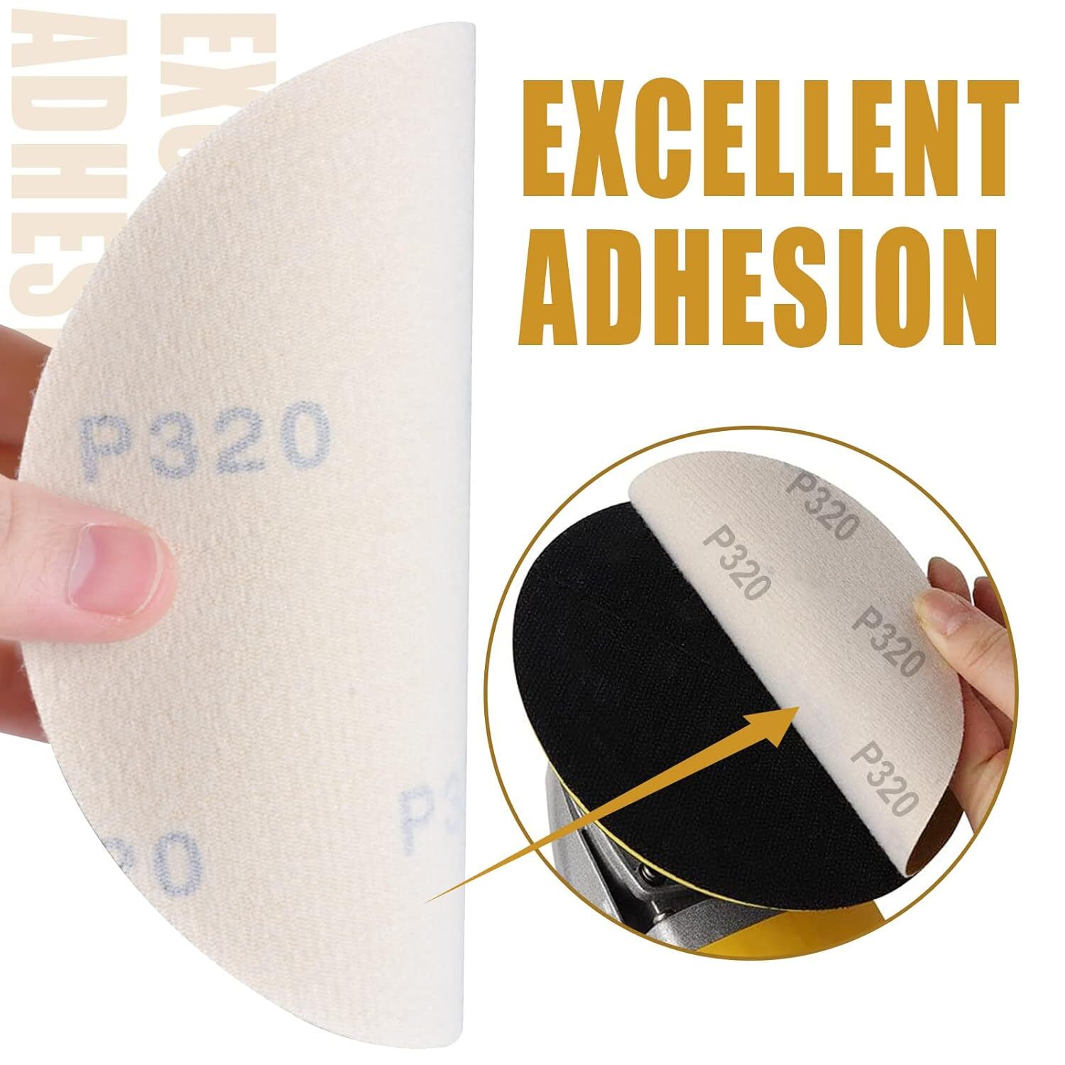 10PCS 9″ Premium AO Gold Hook & Loop Sanding Disc 40-800 Grit for DA Sander,Wood