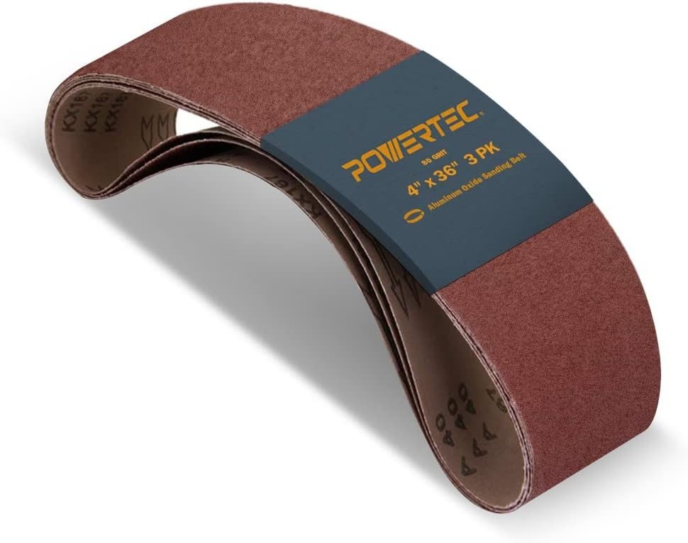 Open Coat 80 Grit Sanding Belts – 3PK, 4 x 36 Inch for Efficient Stripping