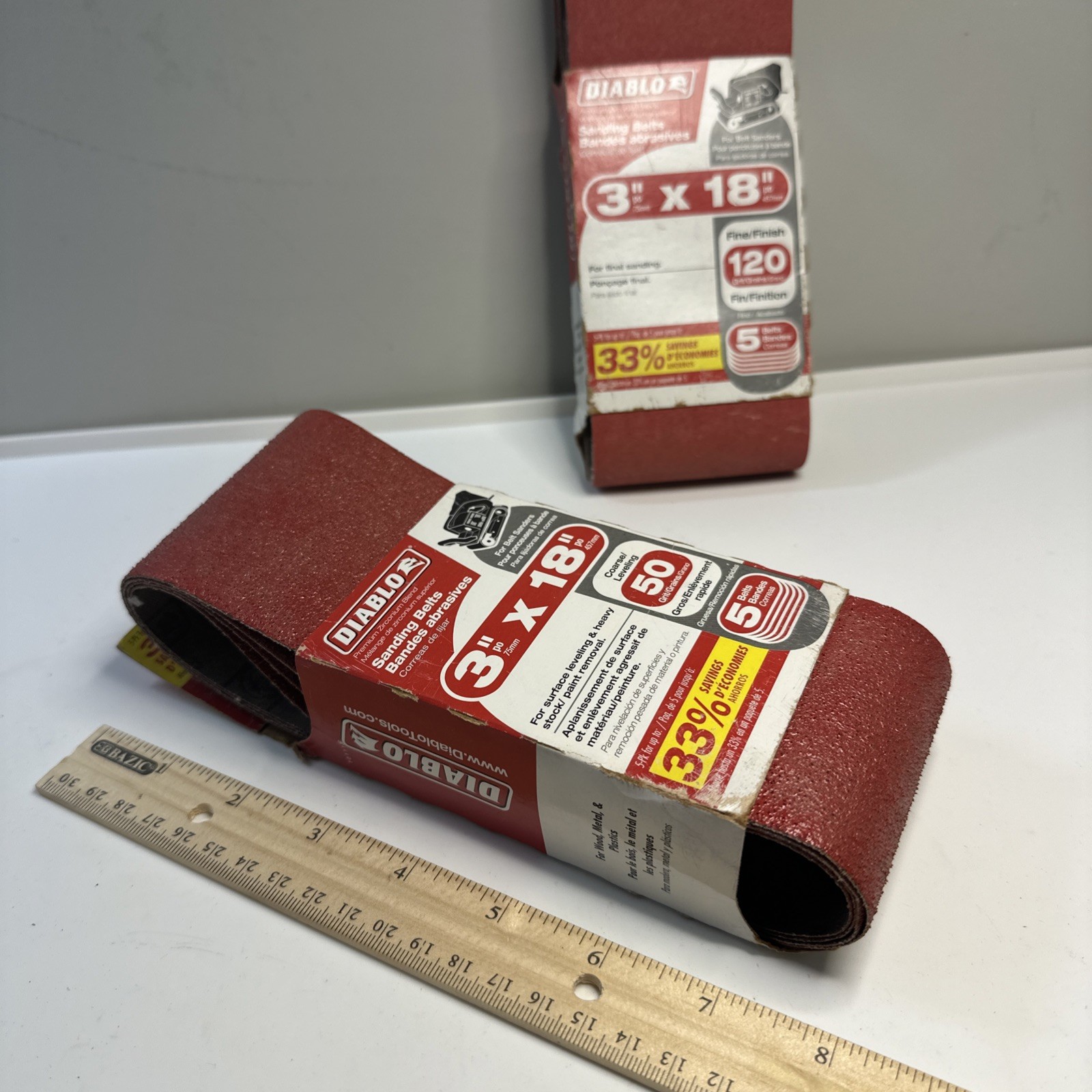 Diablo 3″X 21″ 50G & 120G Sand Belts 4 Left In Each Pack