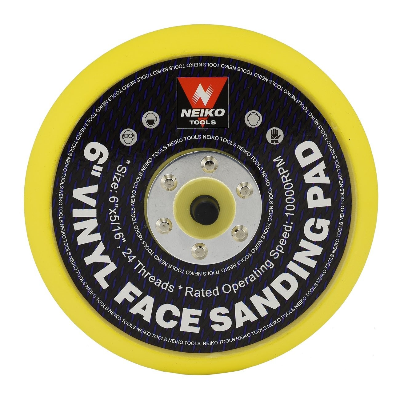 6in Sanding Pad Vinyl PSA Backing 5/16in Arbor 24 Thread for Orbital DA Sander