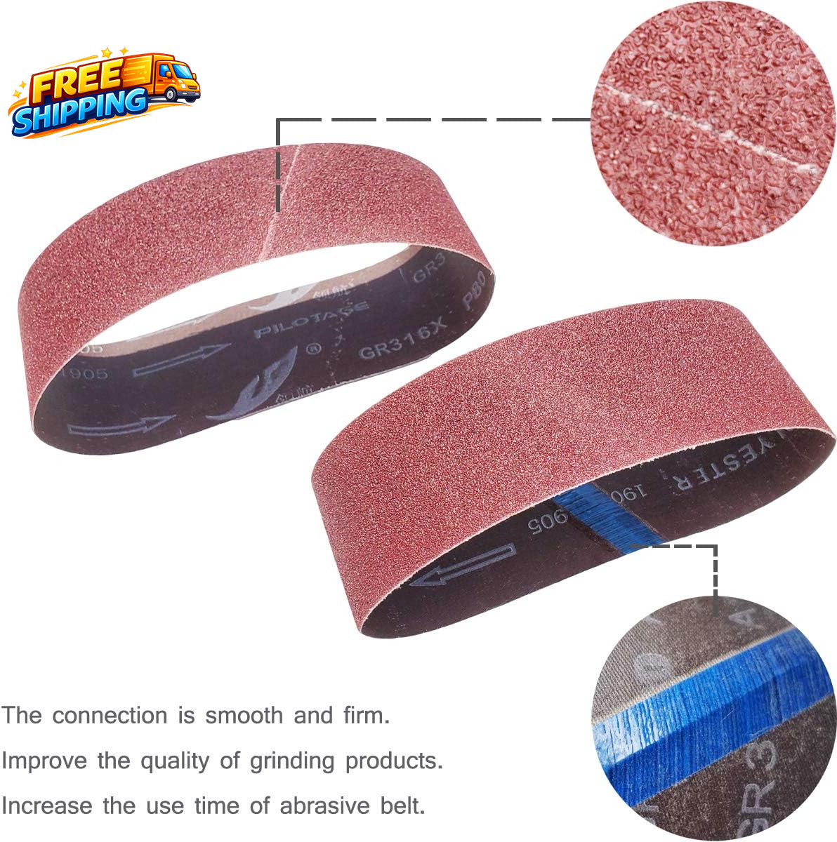 20 PCS 3 Inch X 21 Inch Abrasive Sanding Belts – 5 Each of 40 80 120 240 Grit