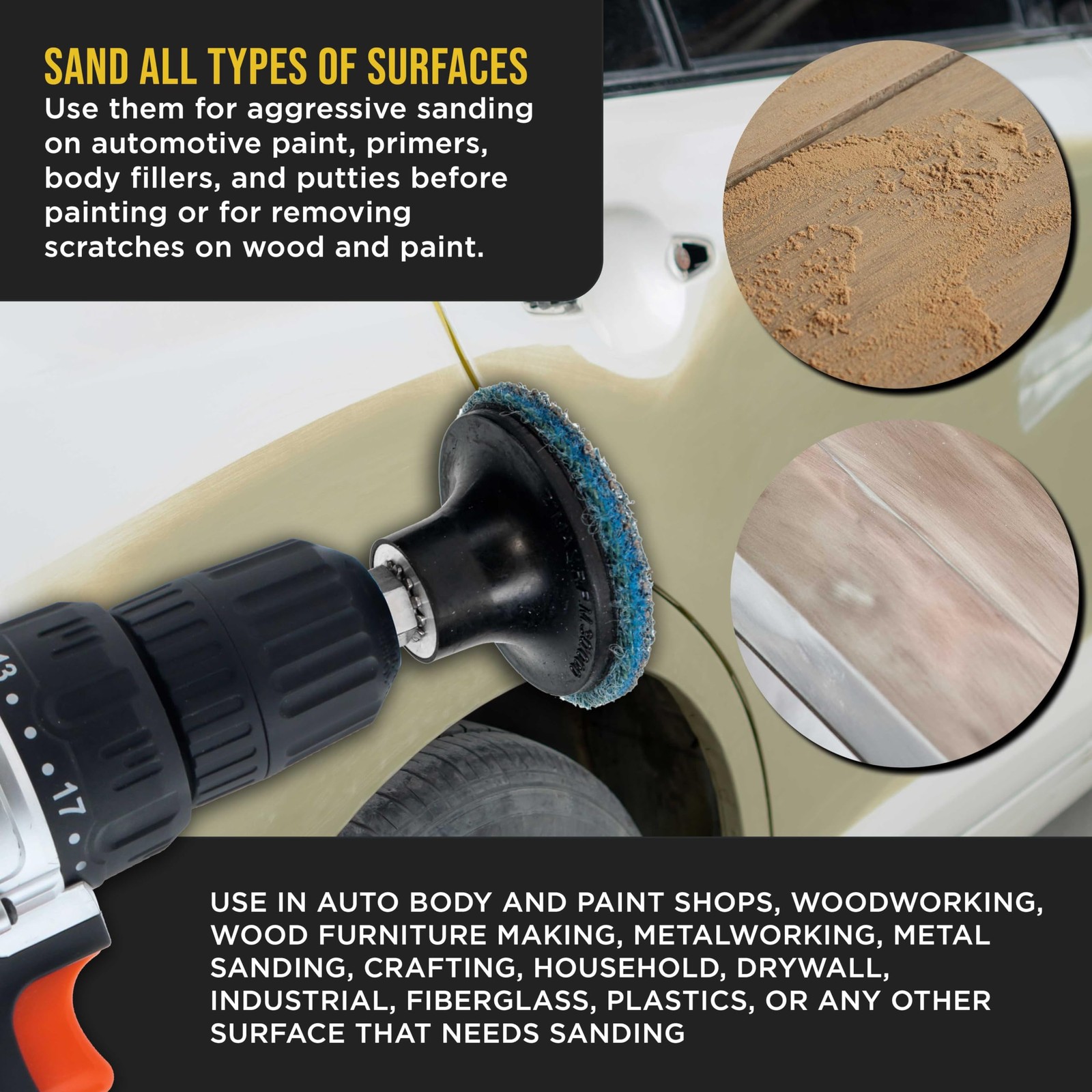 Dura-Gold 46-Piece 2″ Diameter Surface Conditioning Sanding Multicolored