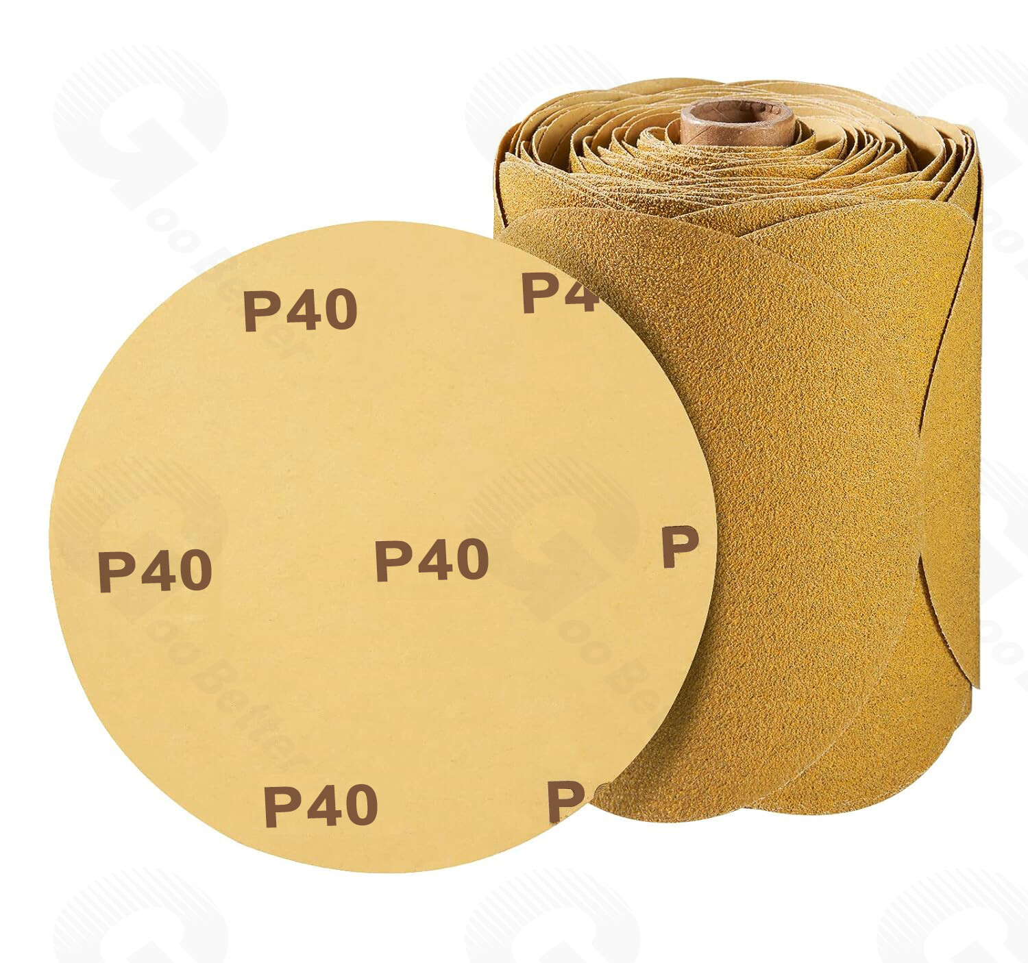 6 in Sanding disc Sandpaper 50 Roll Adhesive PSA Sticky Back 40 Grit Sand Paper