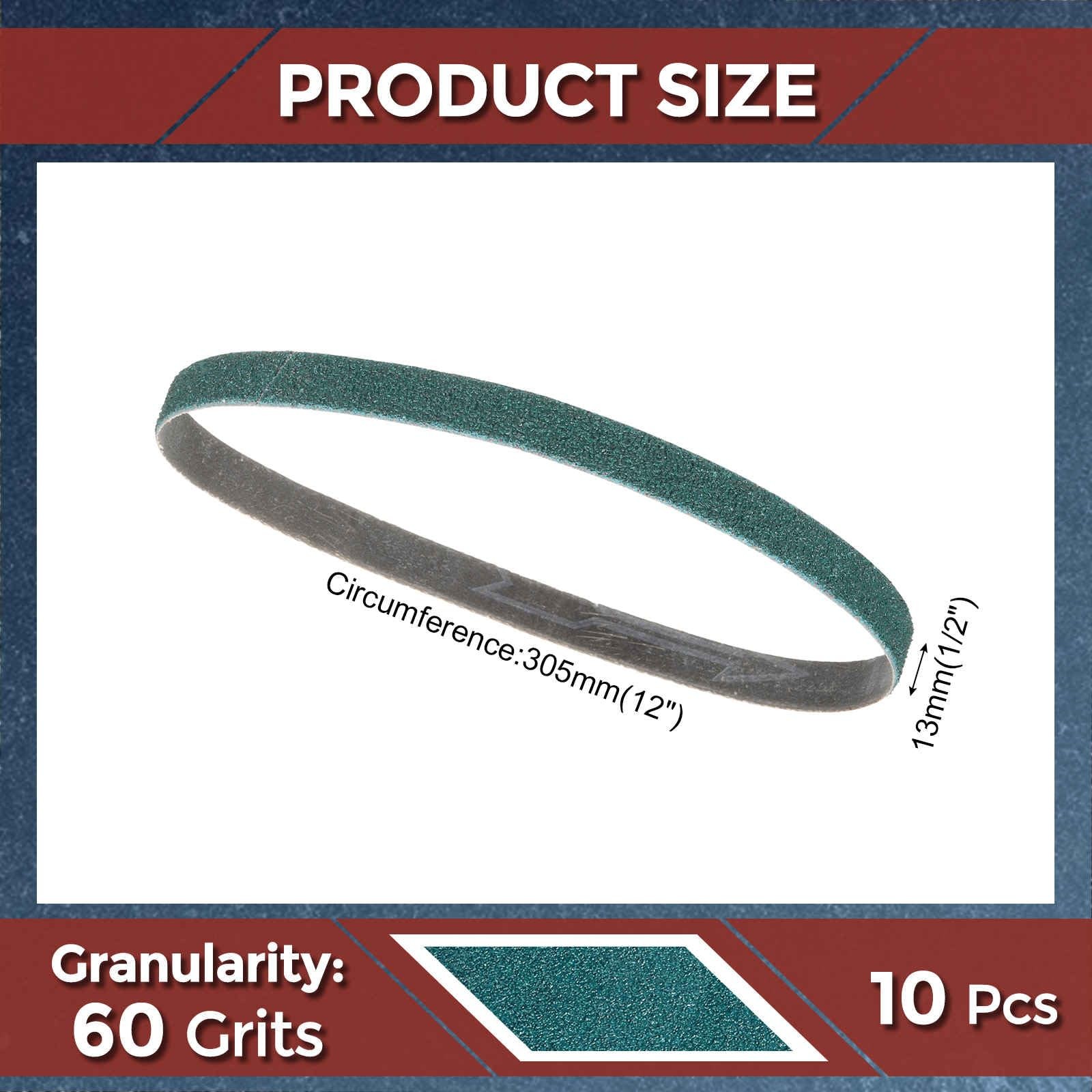 10 Pack Sanding Belts 1/2 x 12 Inch 60 Grit Zirconia Abrasive Belt Sander Paper