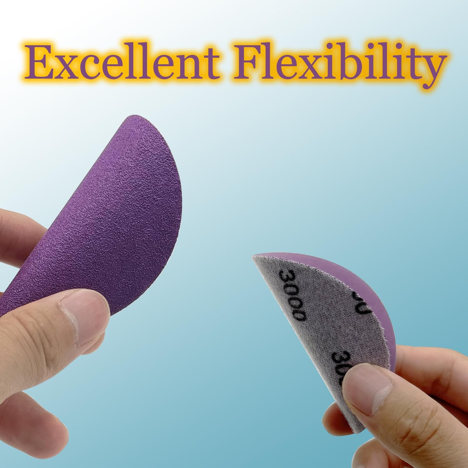 3 Inch 600 Grit Wet Dry Sandpaper, 50pcs Sanding Disc, 3 x 3 inches, Purple