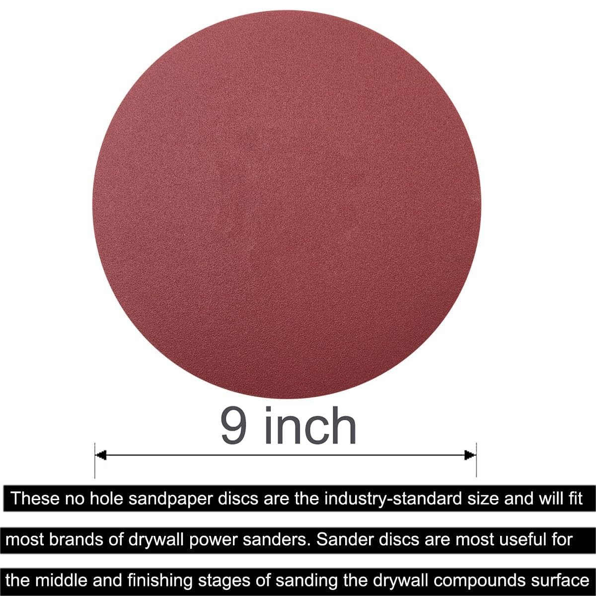 10 PCS 9 Inch 150 Grit Sanding Discs for Hand Radial Sander – 9″” Round Hook & L
