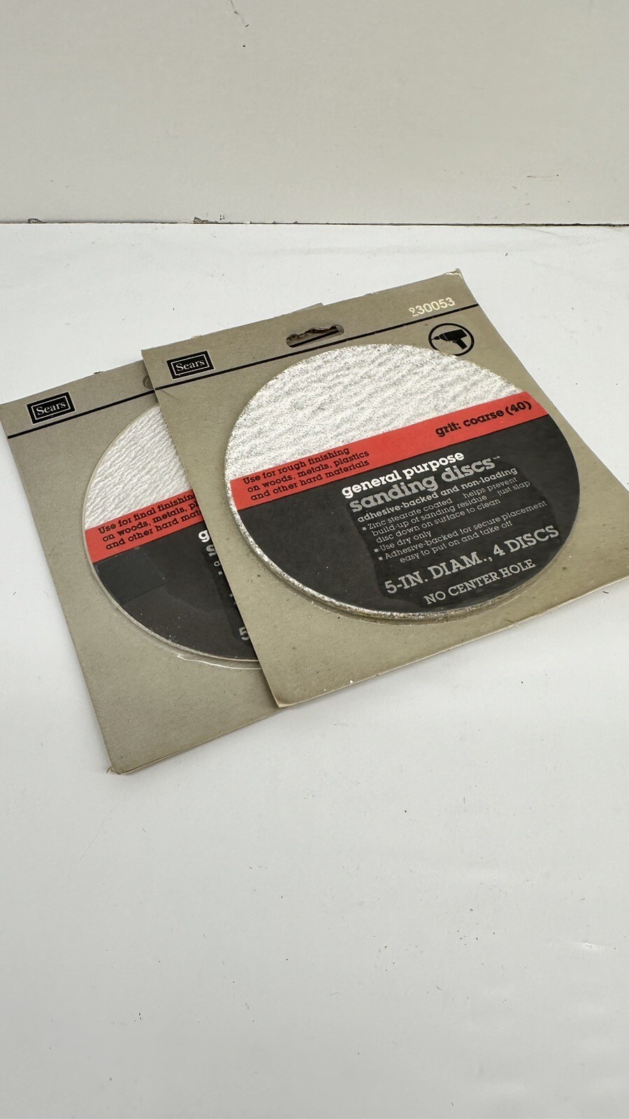 Sears General Purpose 5” Diam Sanding Discs 930051/53 Lot If 2 40/120 Grit
