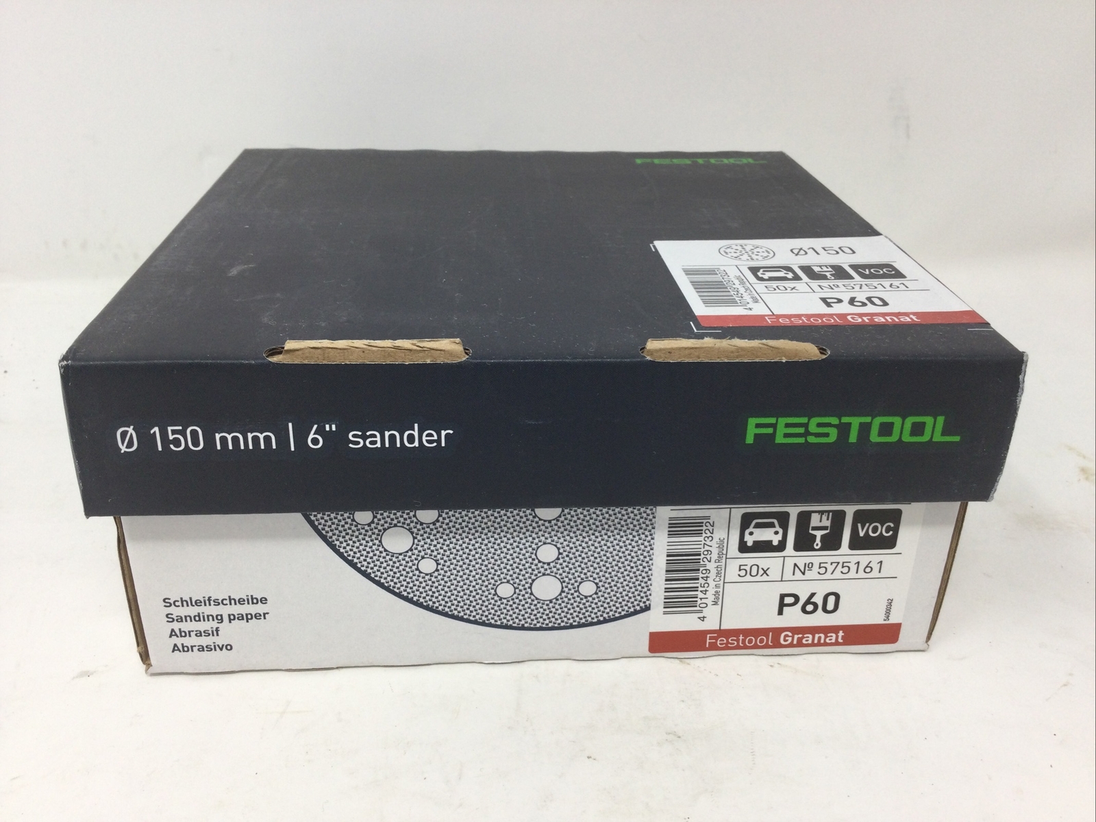 Festool 575161 Granat P60 Grit 6-Inch Diameter Abrasive Sanding Discs, 50-Pack