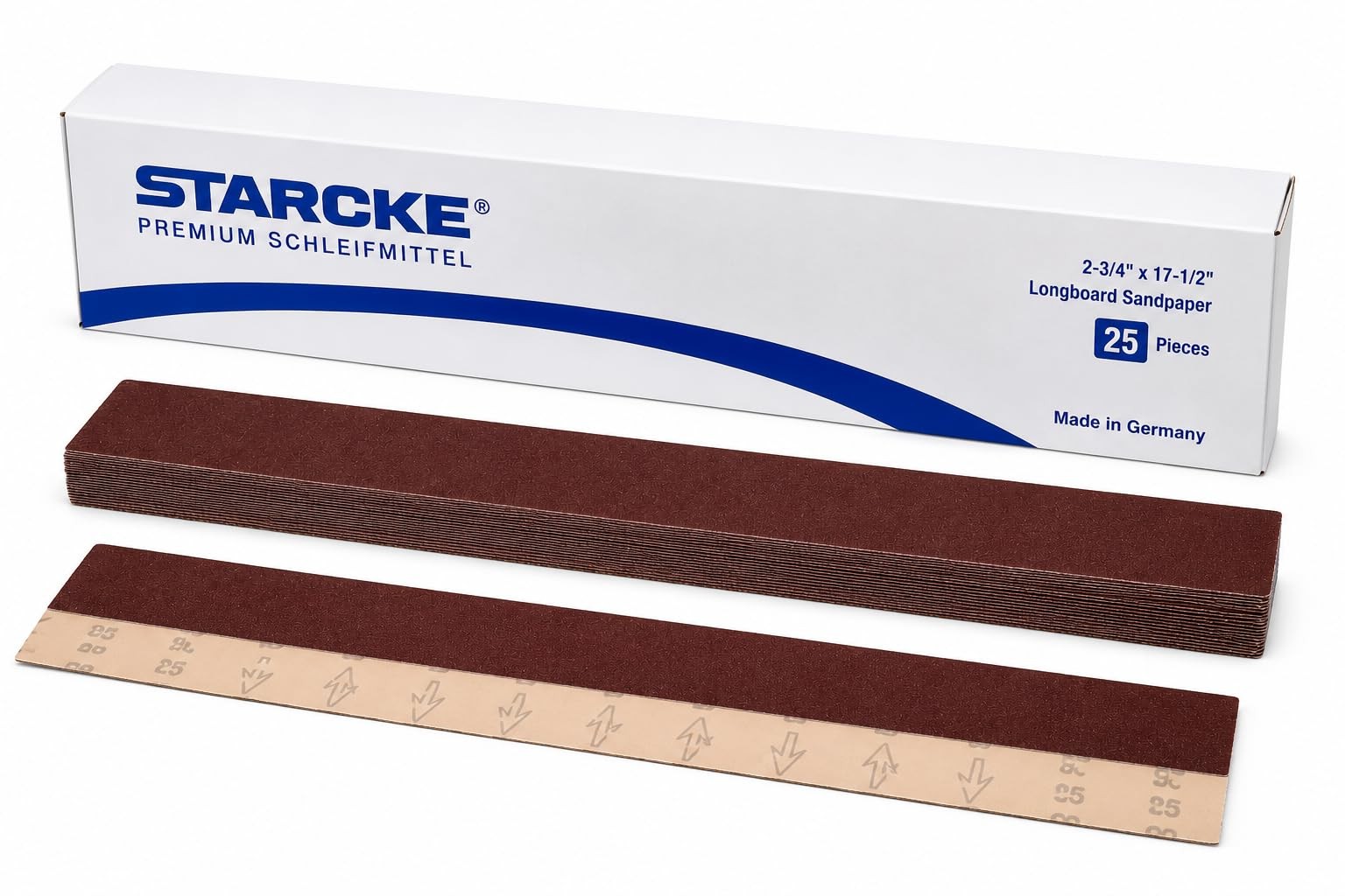 Aluminum Oxide Longboard Sanding Sheets 2-3/4 x 17-1/2 Inch – Clip On Heavy Duty