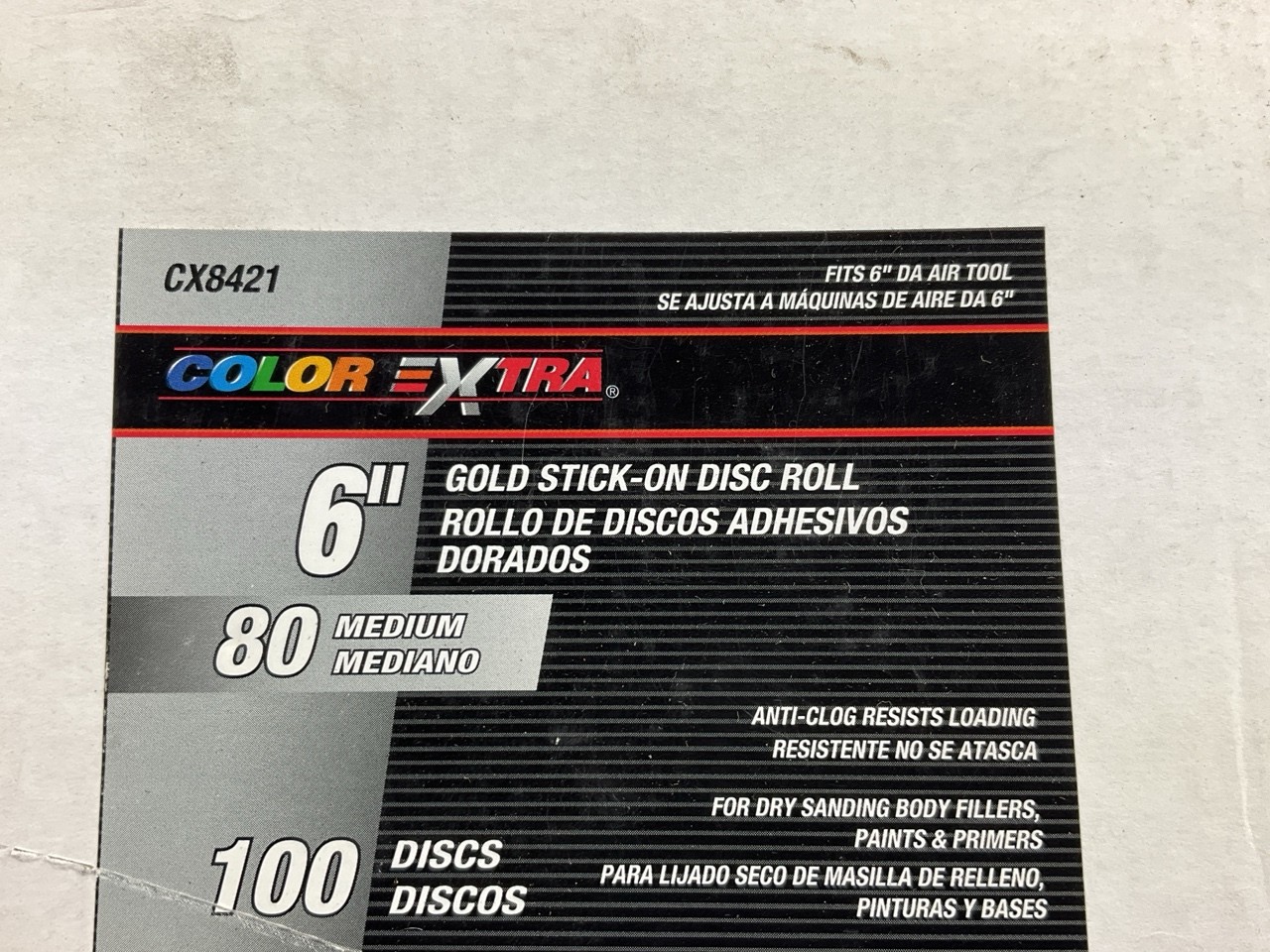 Color Extra CX8421 6″ GOLD Stick-on Sanding Discs, 80 Grit, 100 / PACK