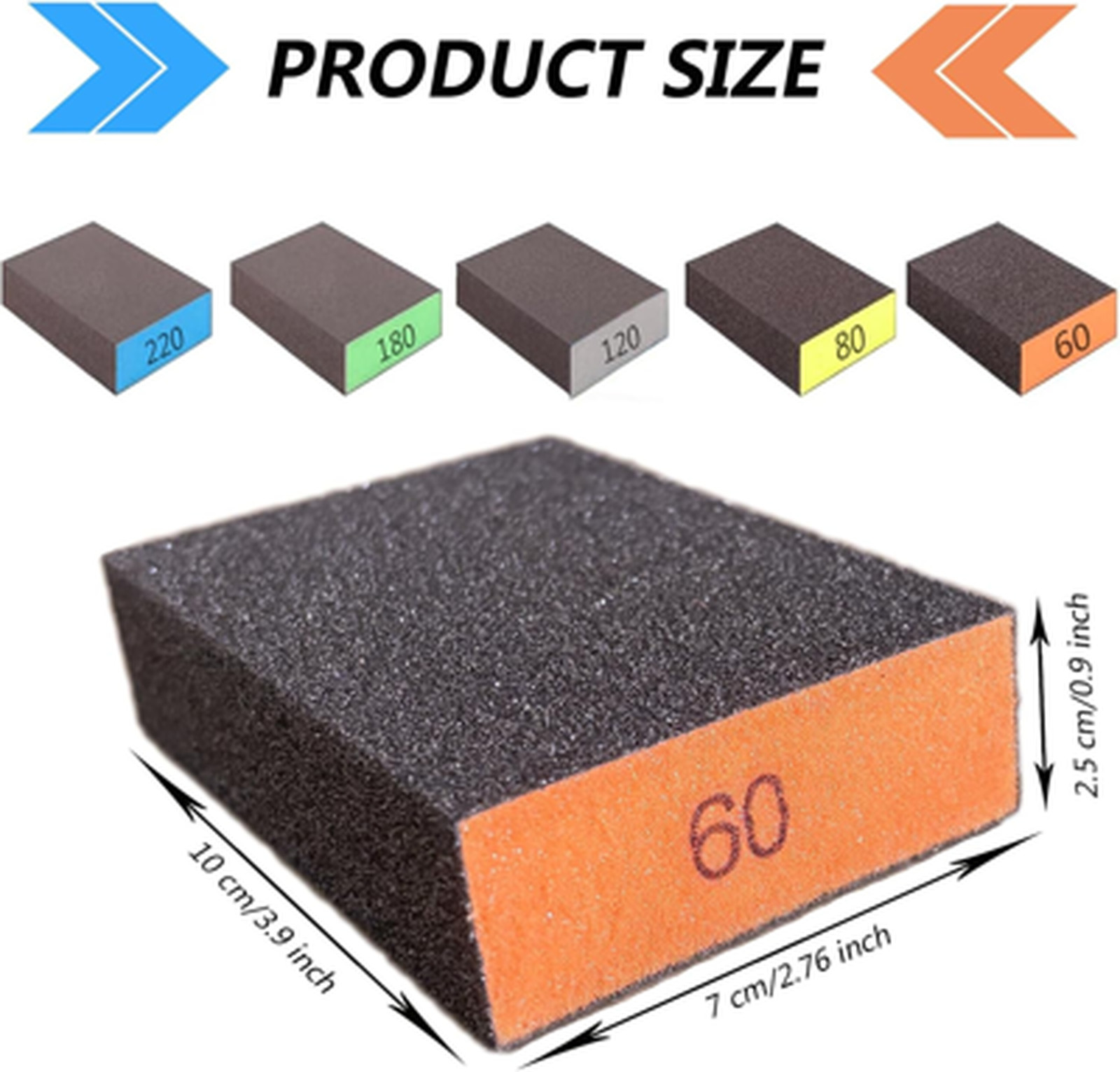Sanding Sponges Pack of 10 Multi-Grit Versatile Washable Reusable Hand Tool for