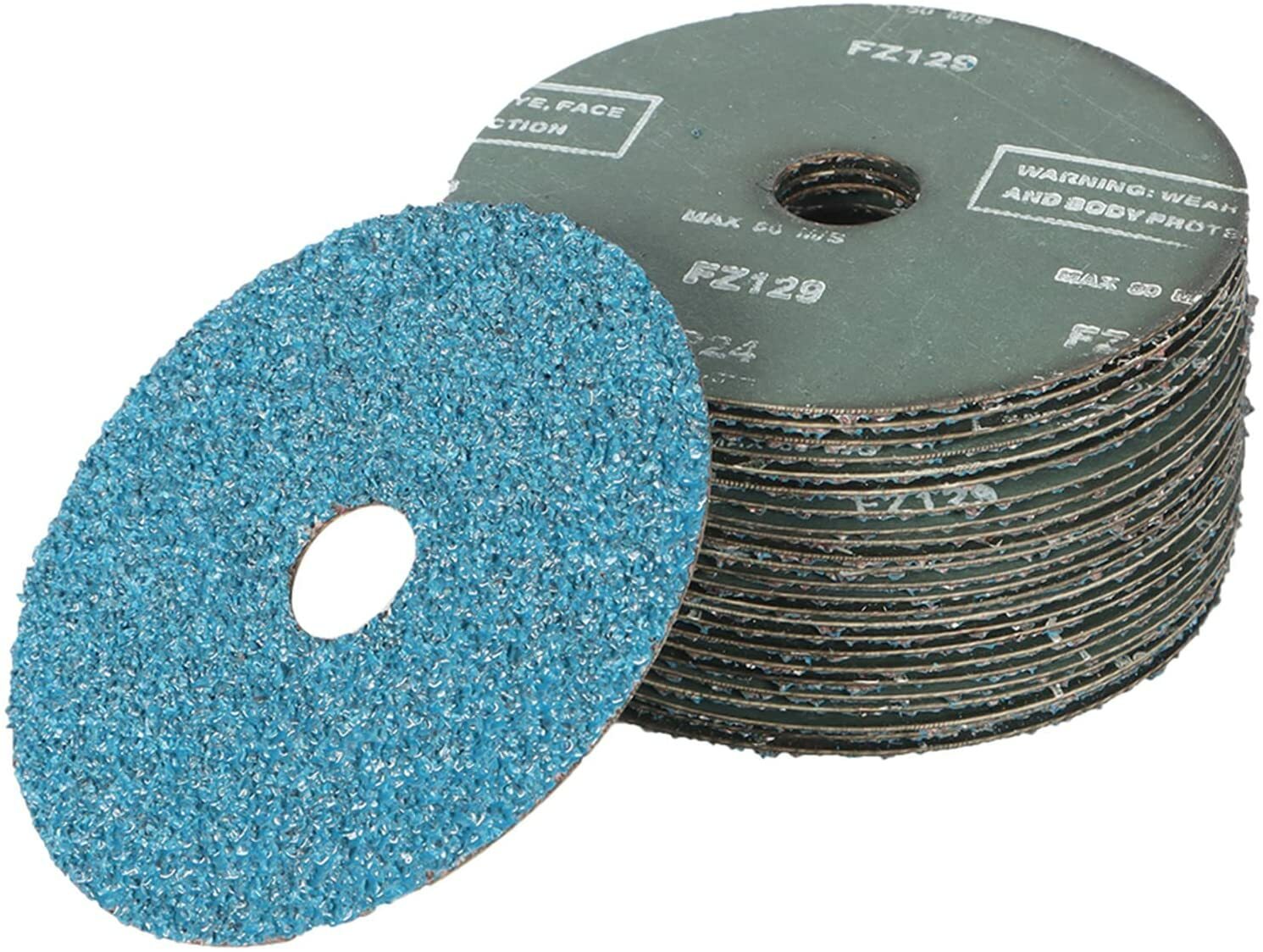 25 Pack 5 inch Zirconia Resin Fiber Disc 60 80 120 Grit Sanding Grinding Discs